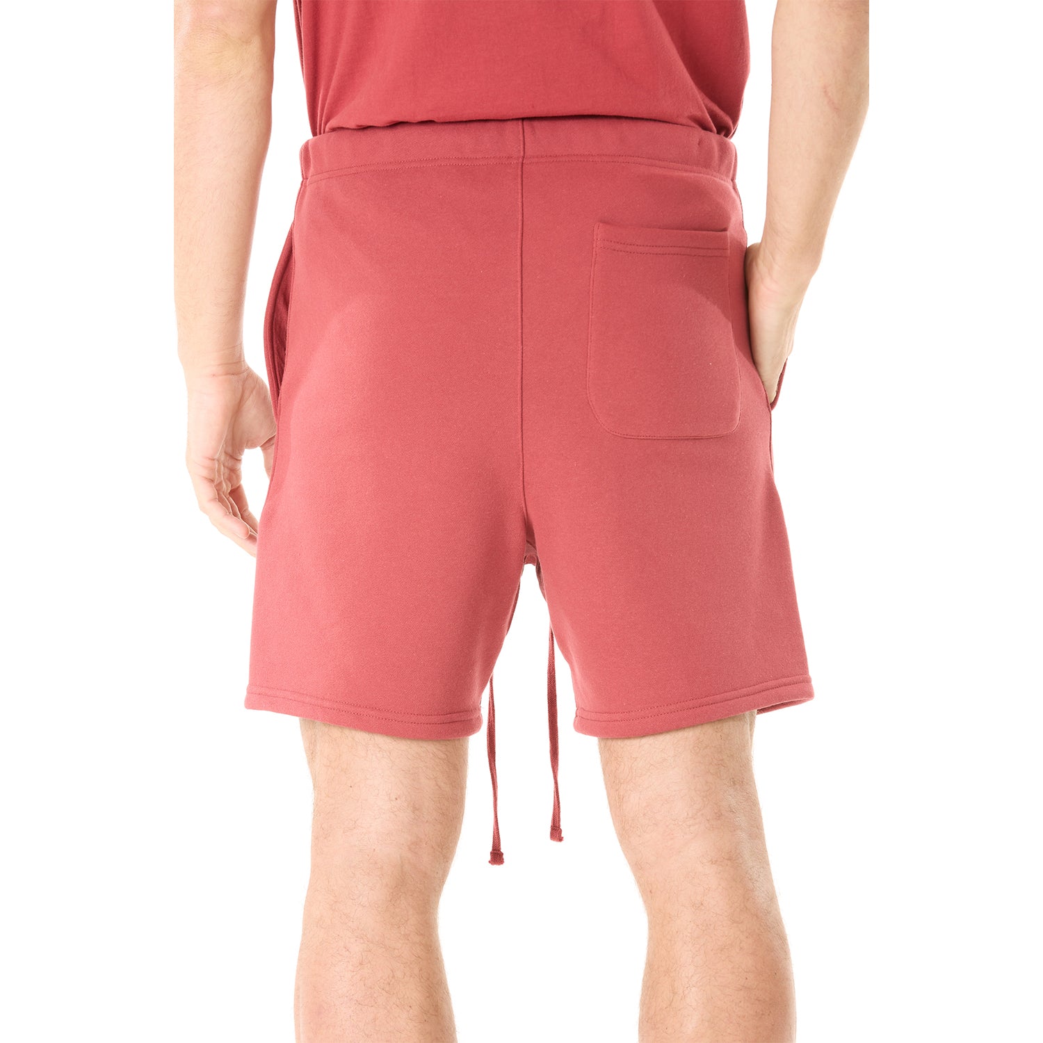 G WEST MENS LIFESTYLE PREMIUM SWEAT SHORTS - BRICK RED