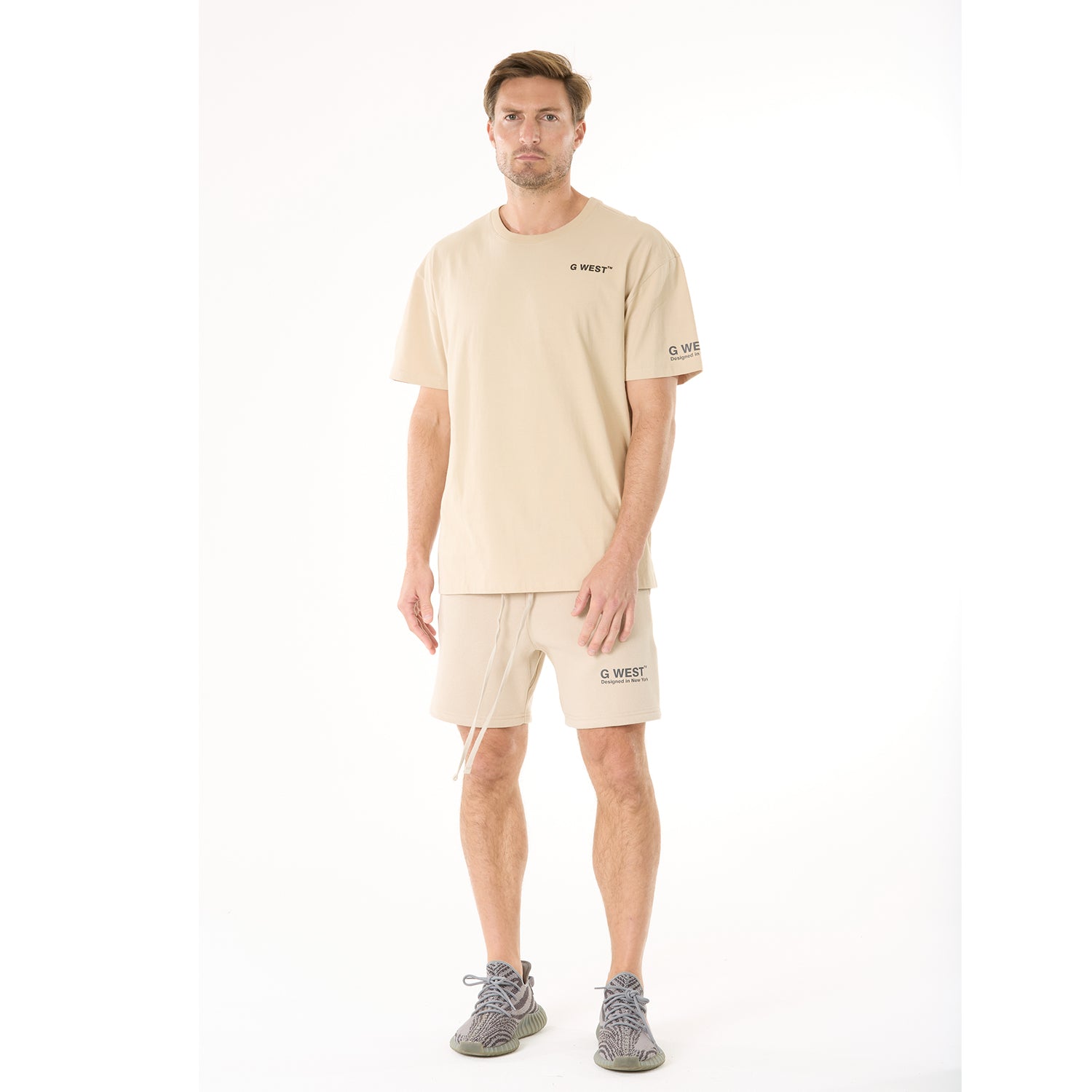 G WEST MENS LIFESTYLE PREMIUM SWEAT SHORTS - OXFORD TAN 