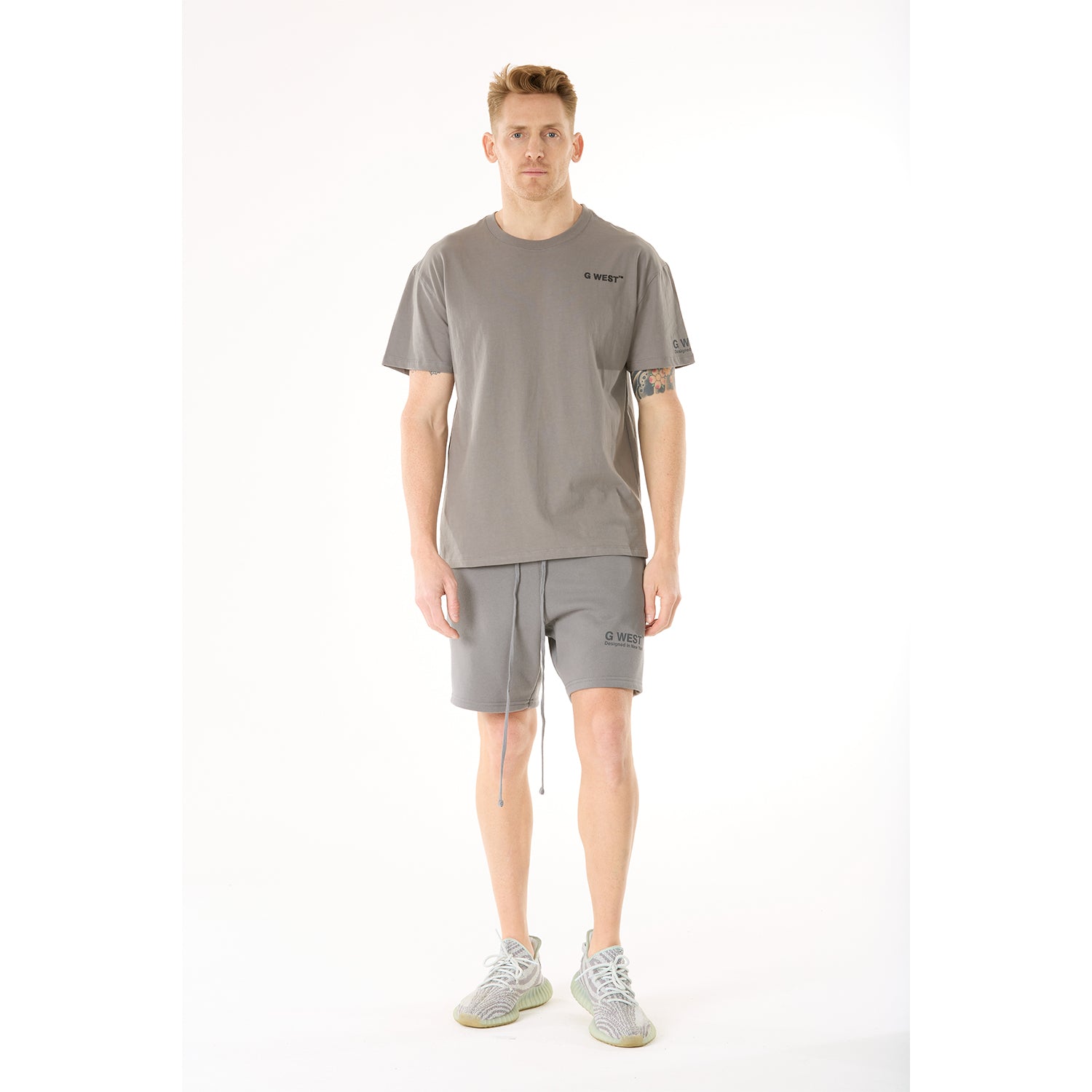 G WEST MENS LIFESTYLE PREMIUM SWEAT SHORTS - CHARCOAL GRAY