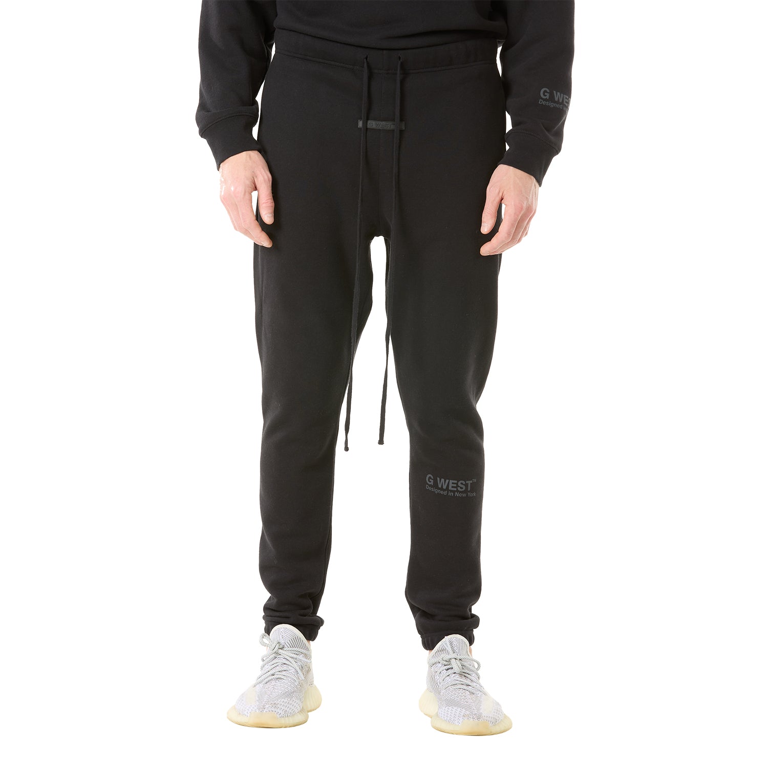 G WEST MENS  LIFESTYLE PREMIUM JOGGER PANTS - JET BLACK