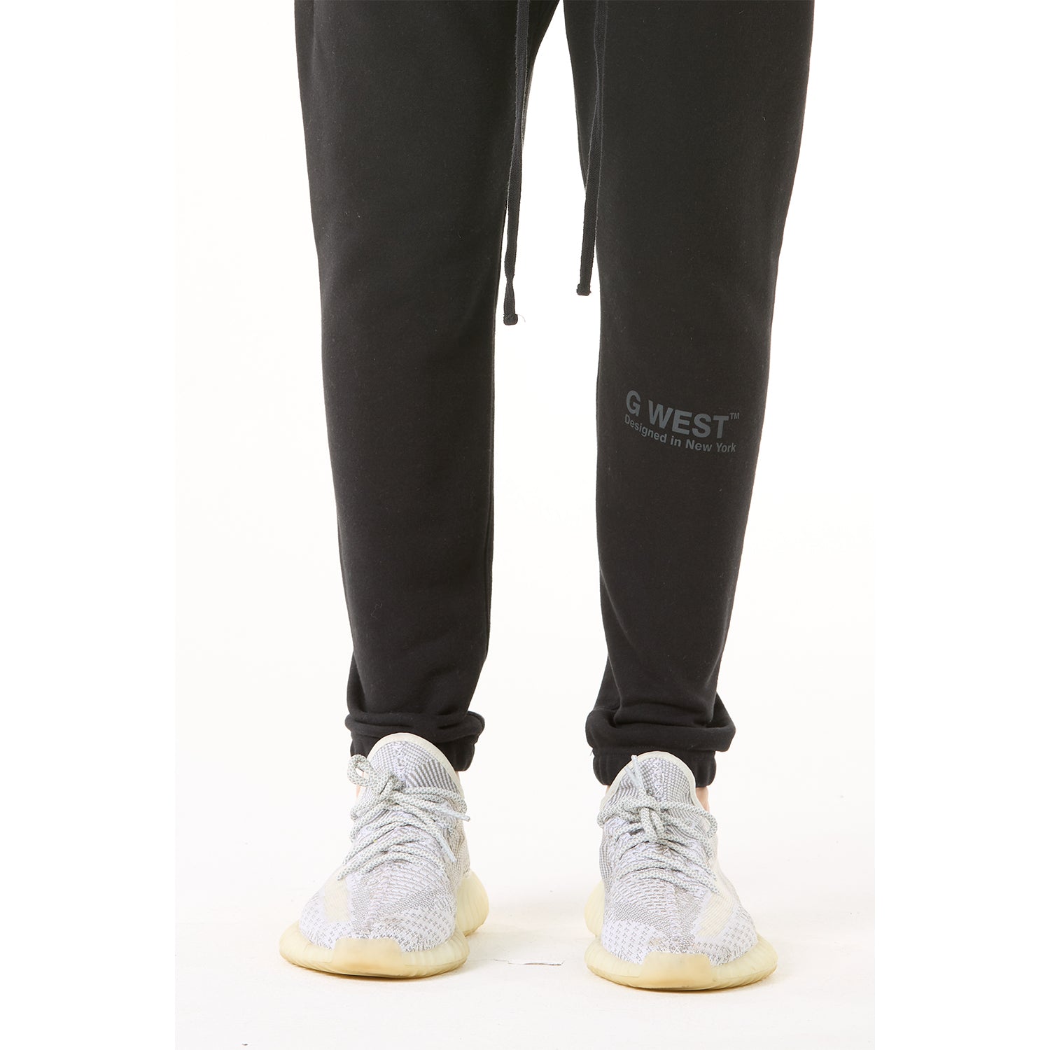 G WEST MENS  LIFESTYLE PREMIUM JOGGER PANTS - JET BLACK