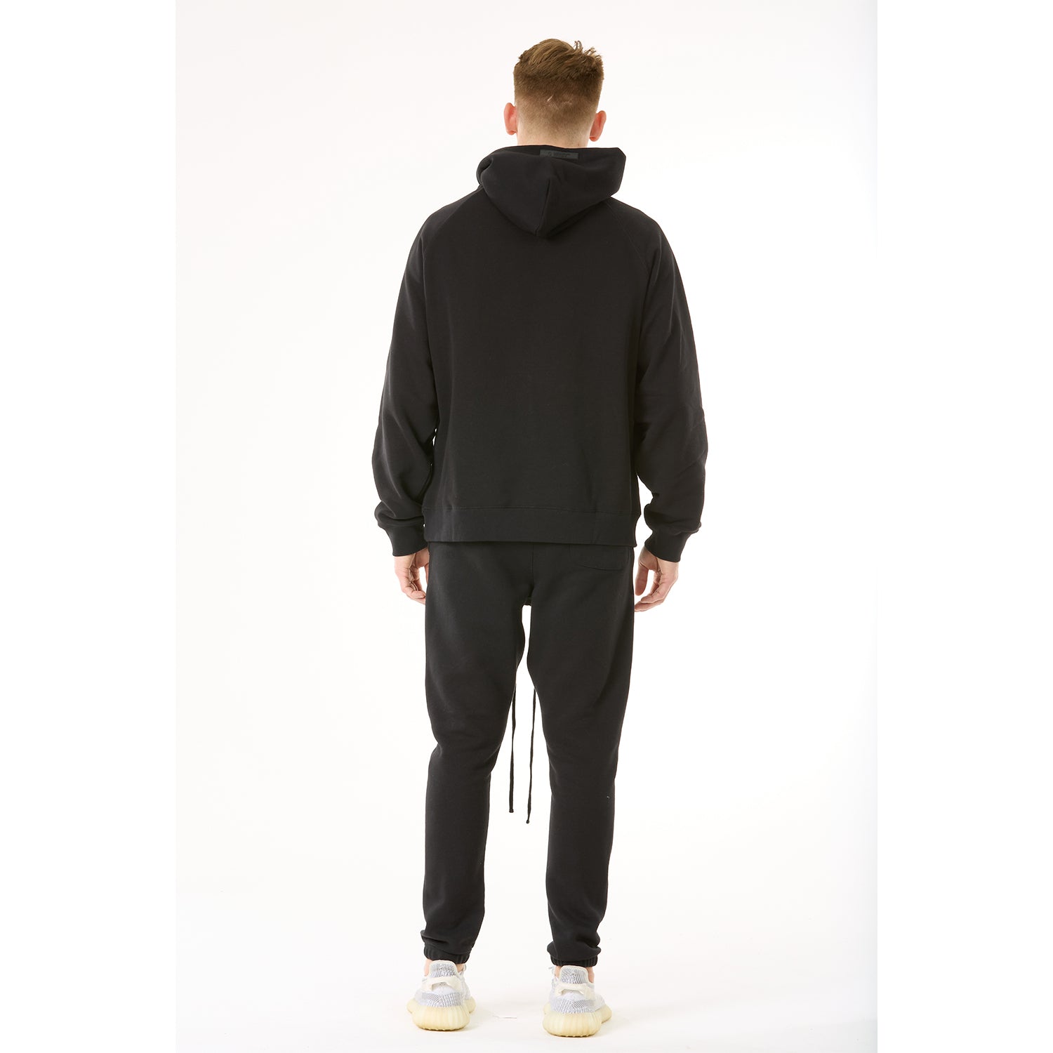 G WEST MENS LIFESTYLE PREMIUM PULLOVER HOODIE - JET BLACK 