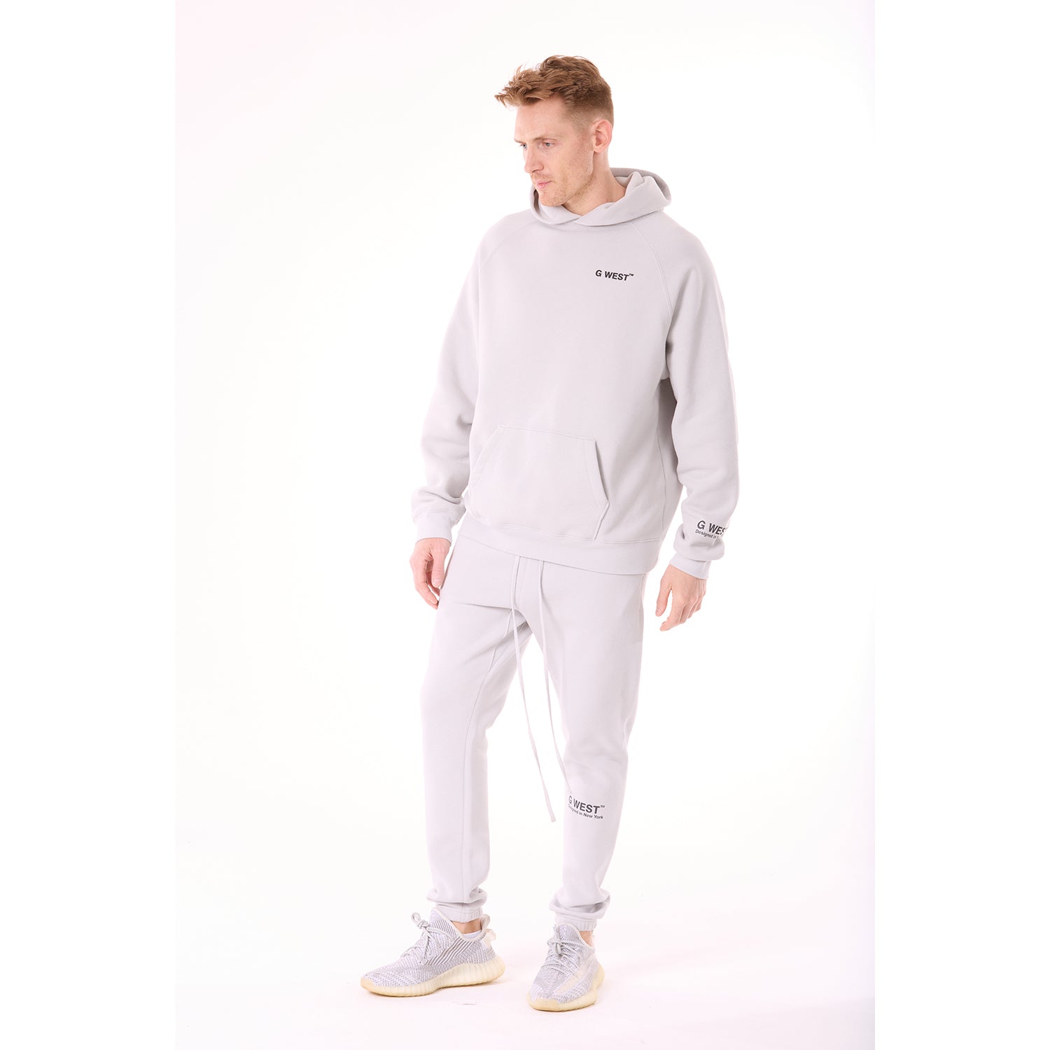 G WEST MENS LIFESTYLE PREMIUM PULLOVER HOODIE - GRAY VIOLET