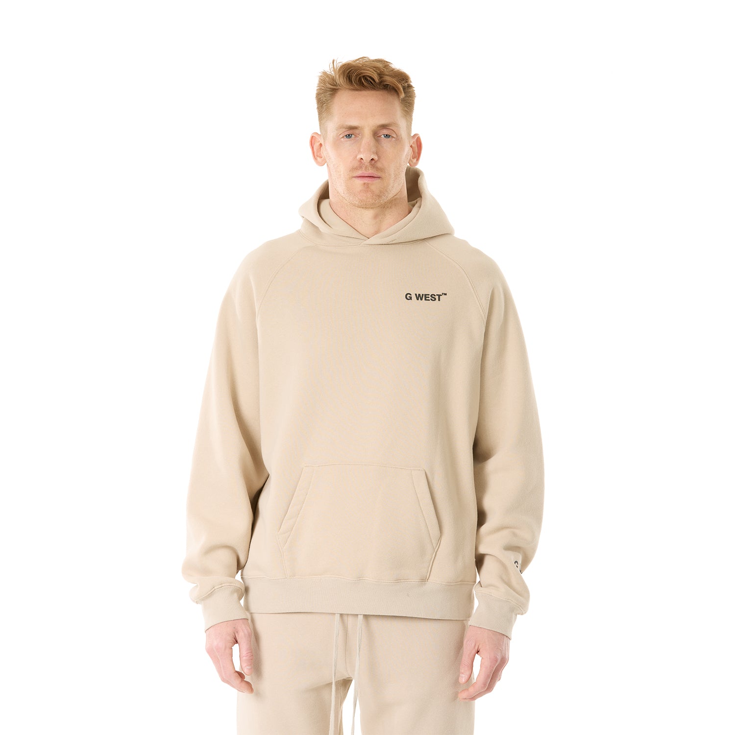 G WEST MENS LIFESTYLE PREMIUM PULLOVER HOODIE - OXFORD TAN