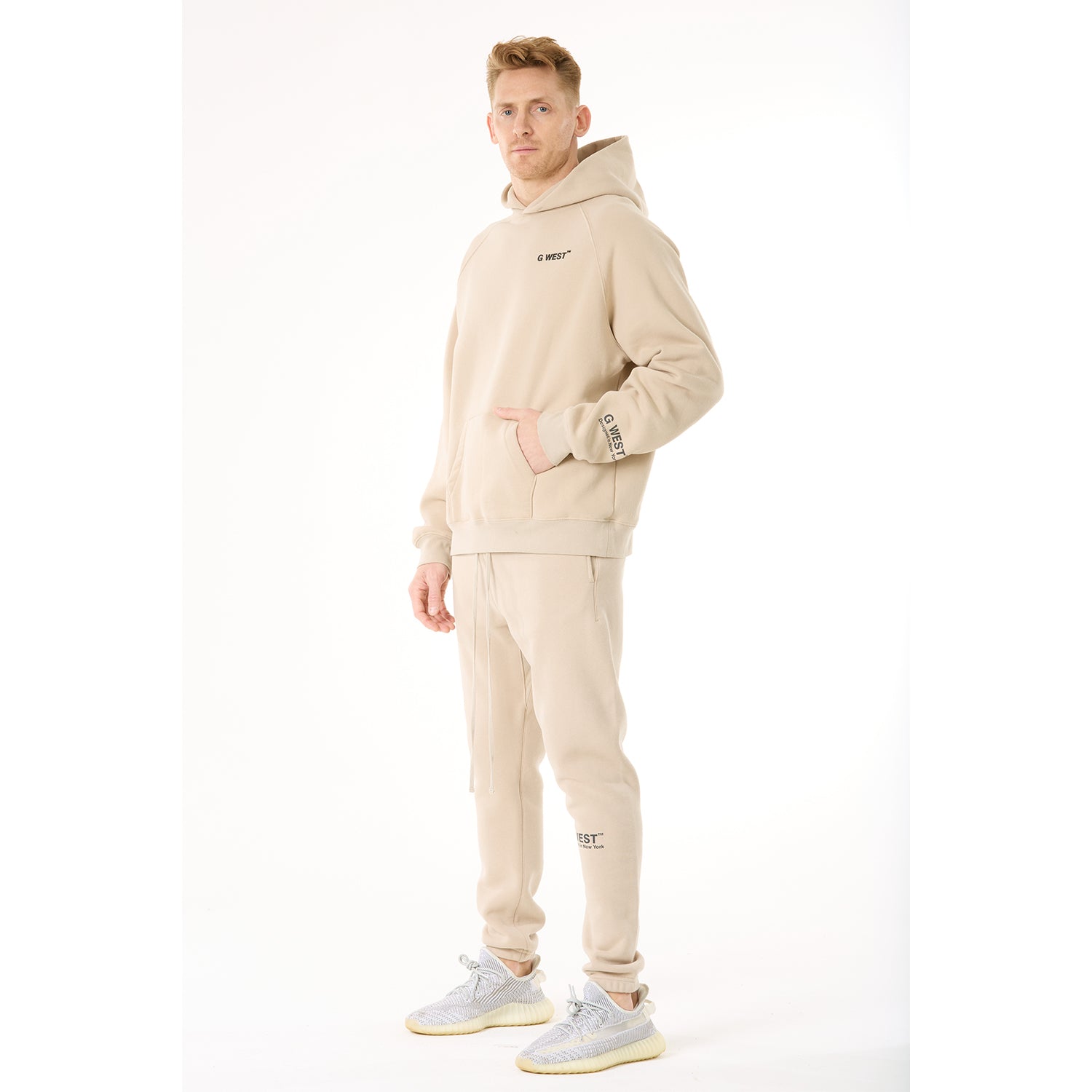 G WEST MENS LIFESTYLE PREMIUM PULLOVER HOODIE - OXFORD TAN