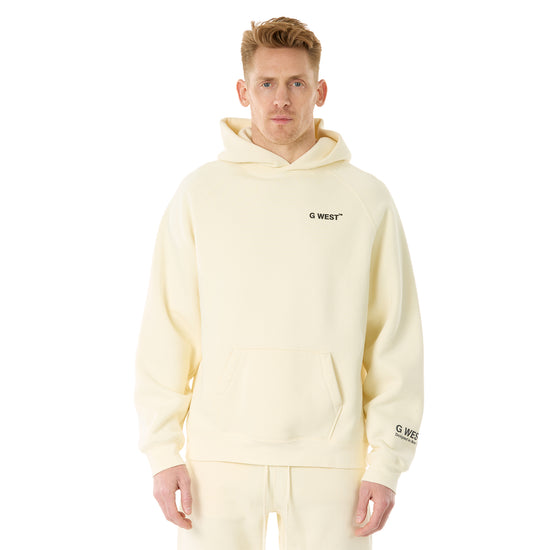 G WEST MENS LIFESTYLE PREMIUM PULLOVER HOODIE - CLOUD CREAM