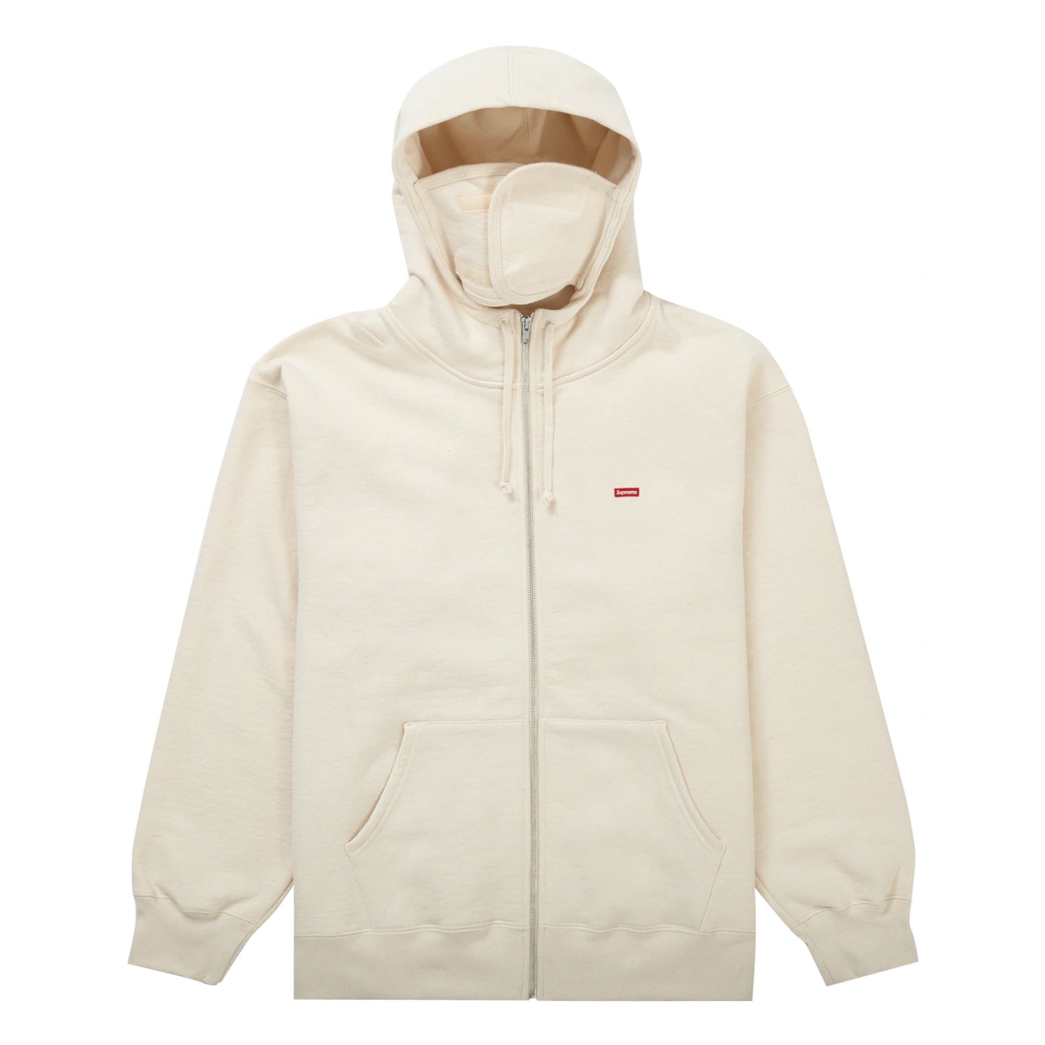 Supreme Small Box Facemask Zip Up Hooded Sweatshirt (FW21) Natural