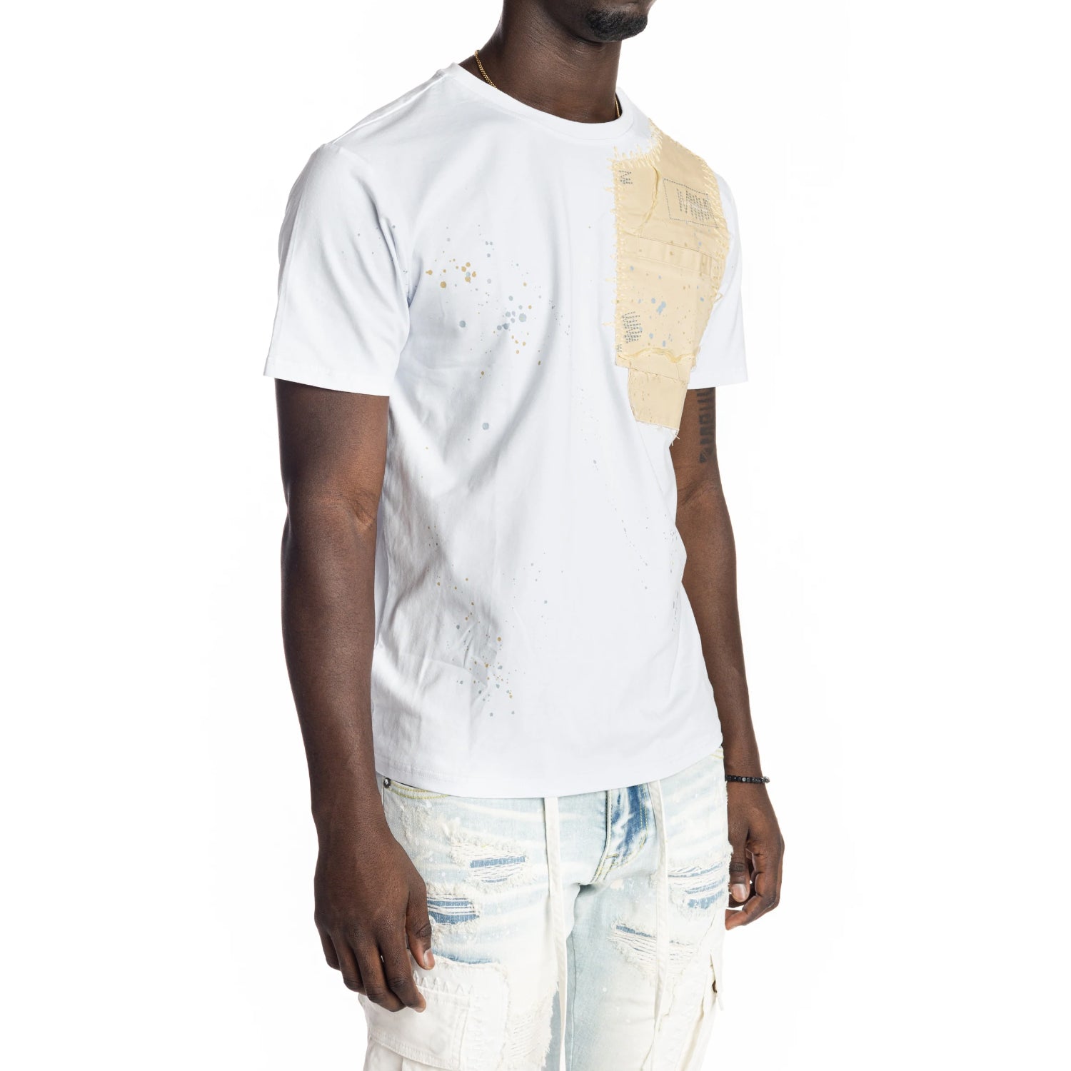 Smoke Rise Patchwotk Pocket Fashion Tee Mens Style : Kt22155