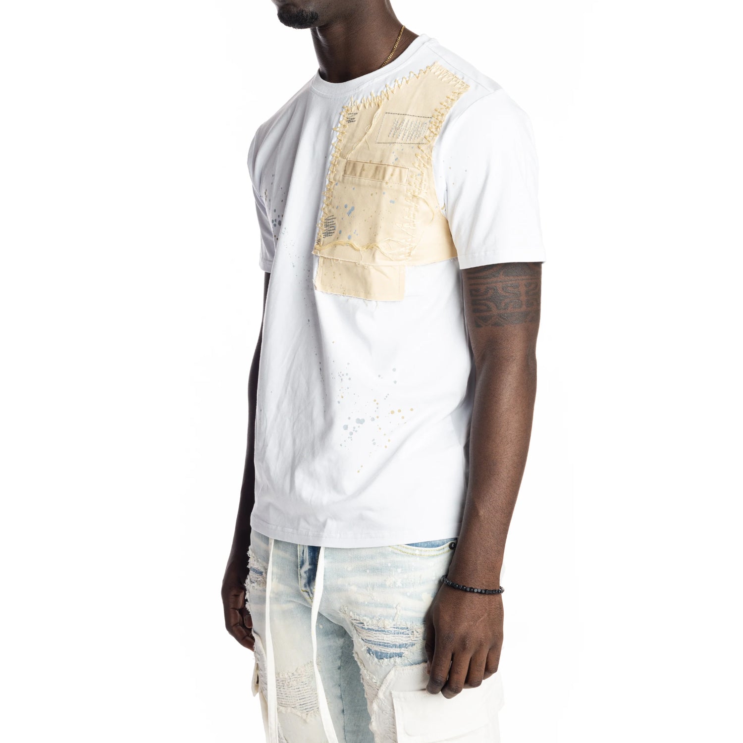 Smoke Rise Patchwotk Pocket Fashion Tee Mens Style : Kt22155