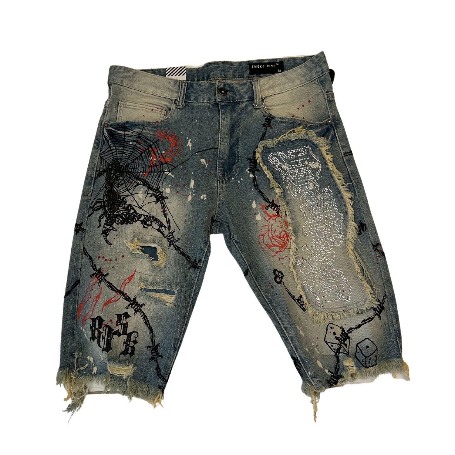 Smoke Rise Scorpion Fashion Denim Short Mens Style : Js22229