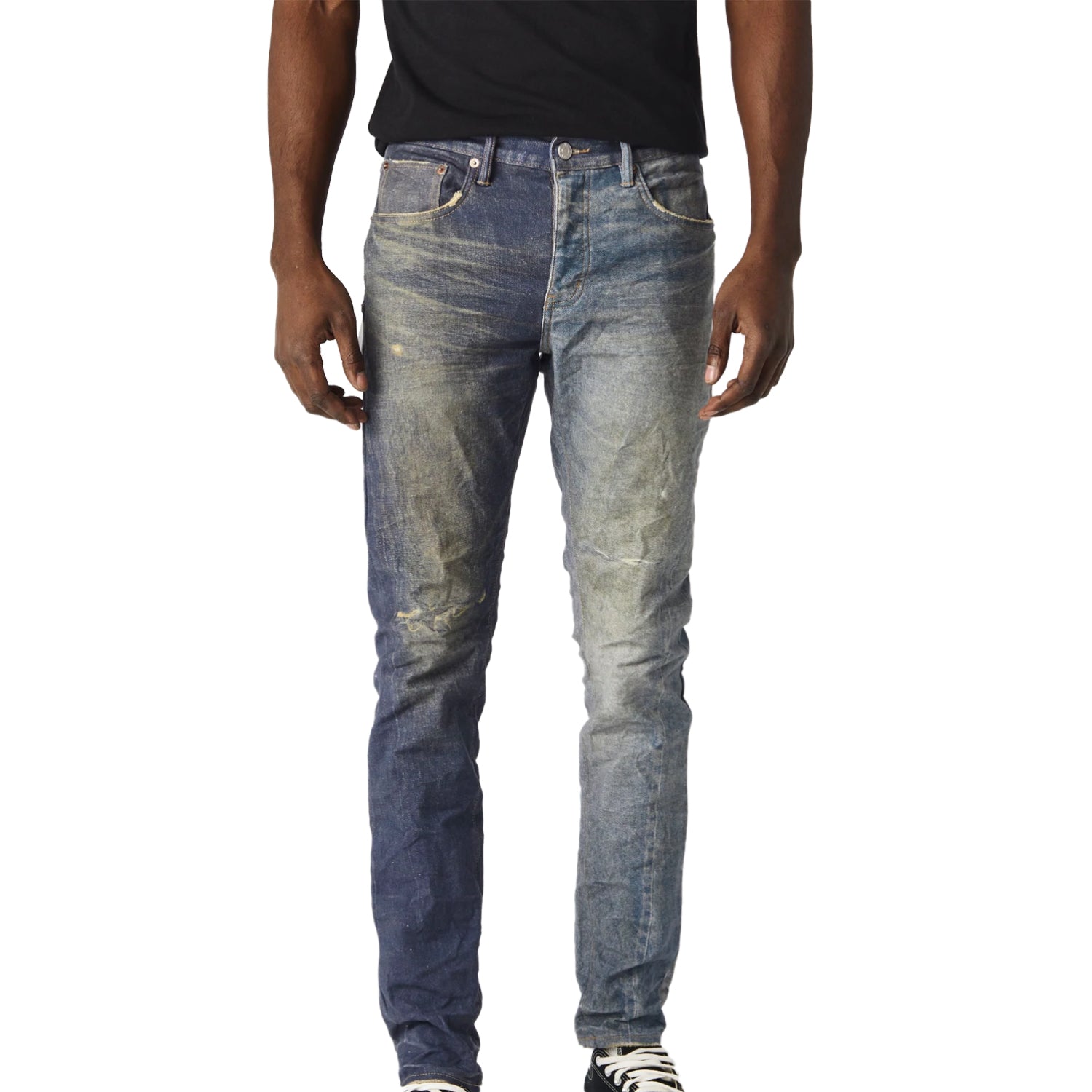 Purple-brand Dirty Mid Printed Denim Mens Style : P001-dmip222