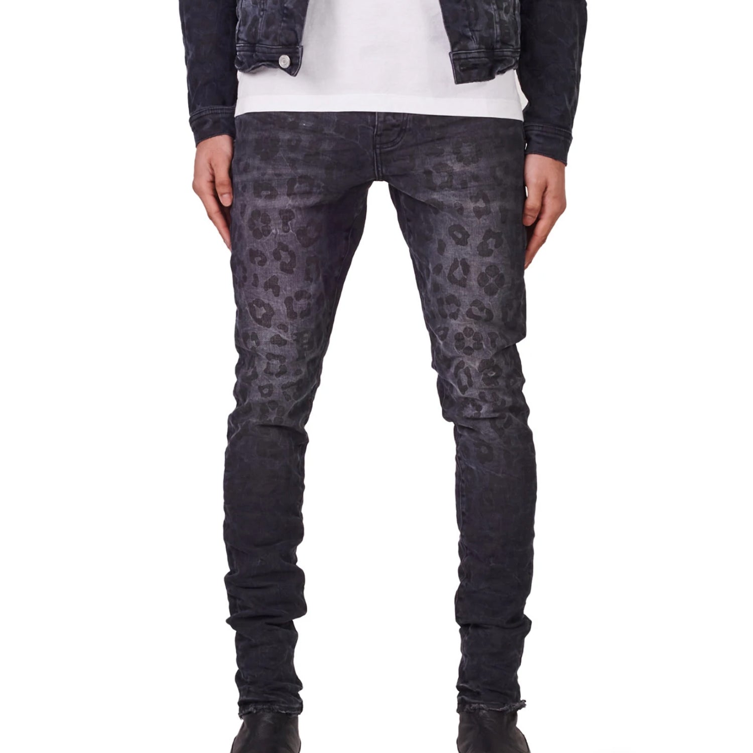 Purple-brand Monogram Leopard Print Jeans Mens Style : P001-bmlp222