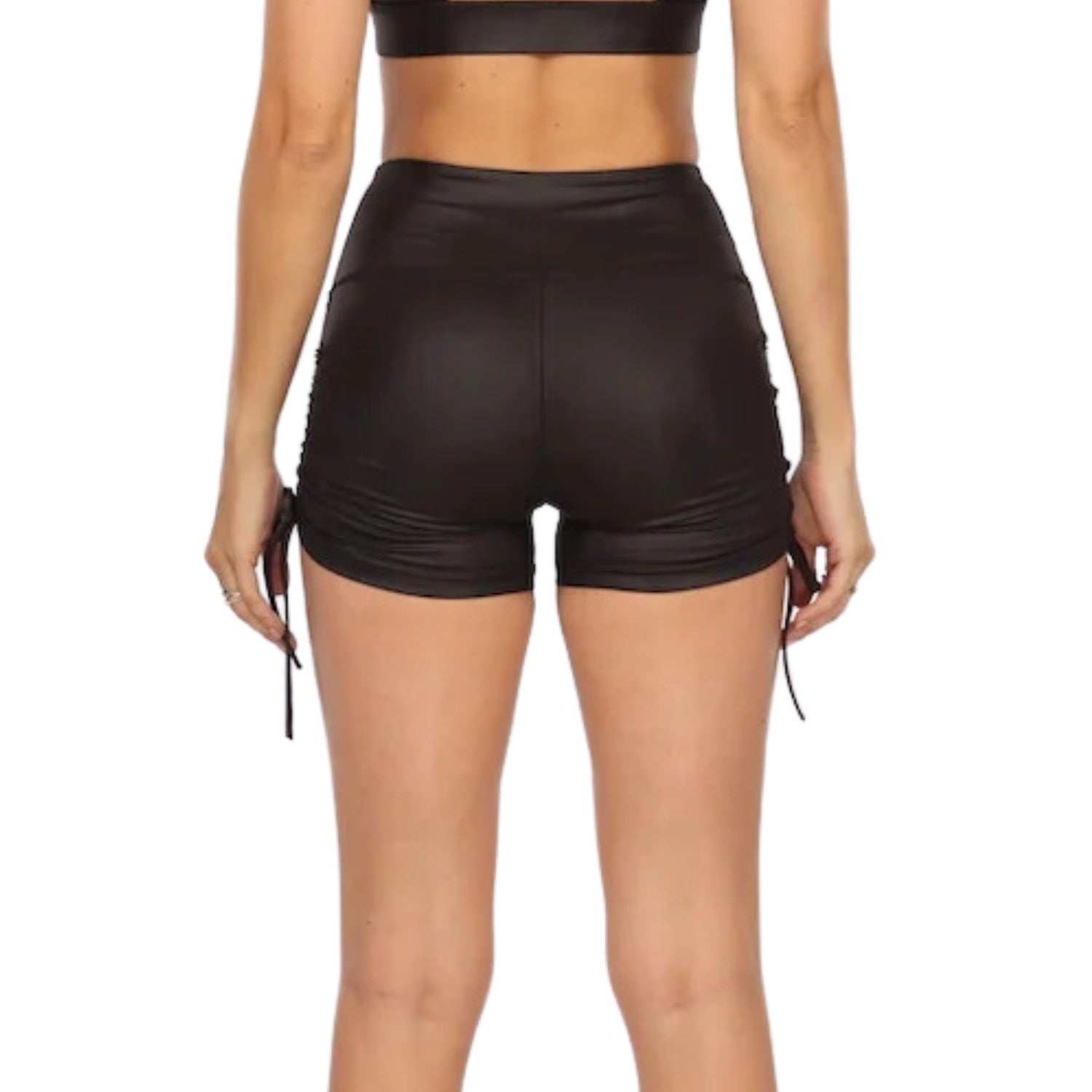 Lasociety Liquid Faux Leather Booty Short Womens Style : La-liq-1027