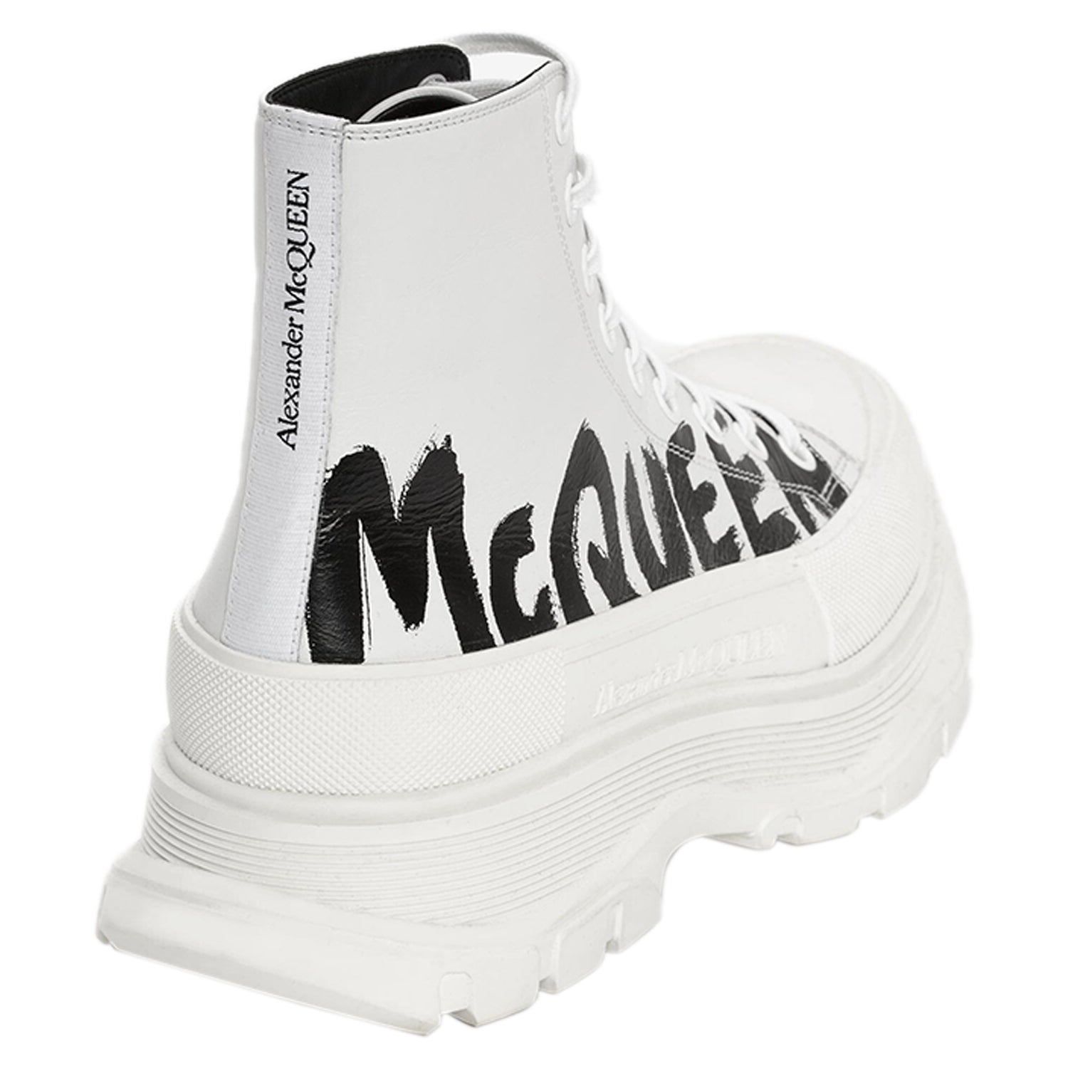 Alexander McQueen Tread Slick Boot Graffiti Optic White