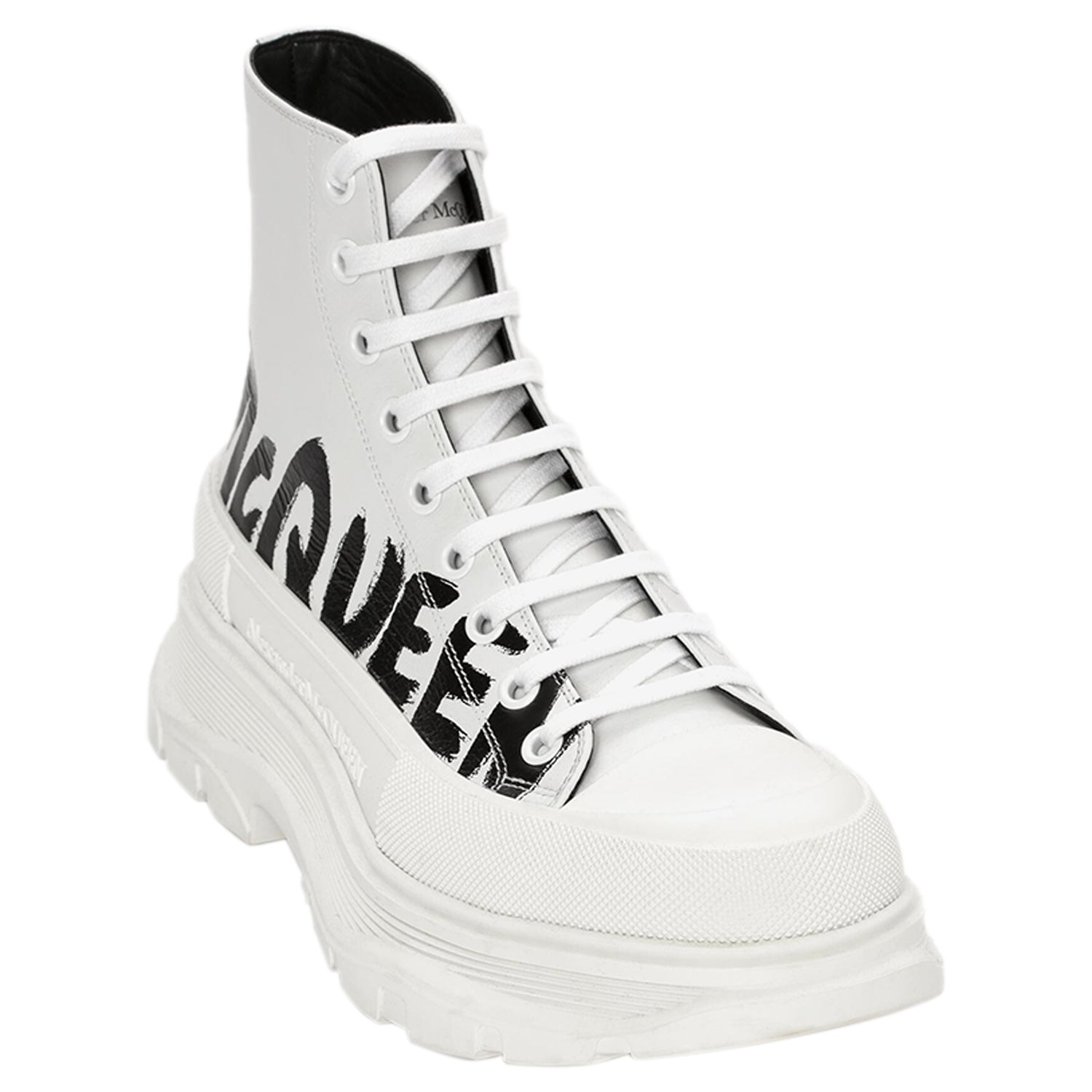 Alexander McQueen Tread Slick Boot Graffiti Optic White