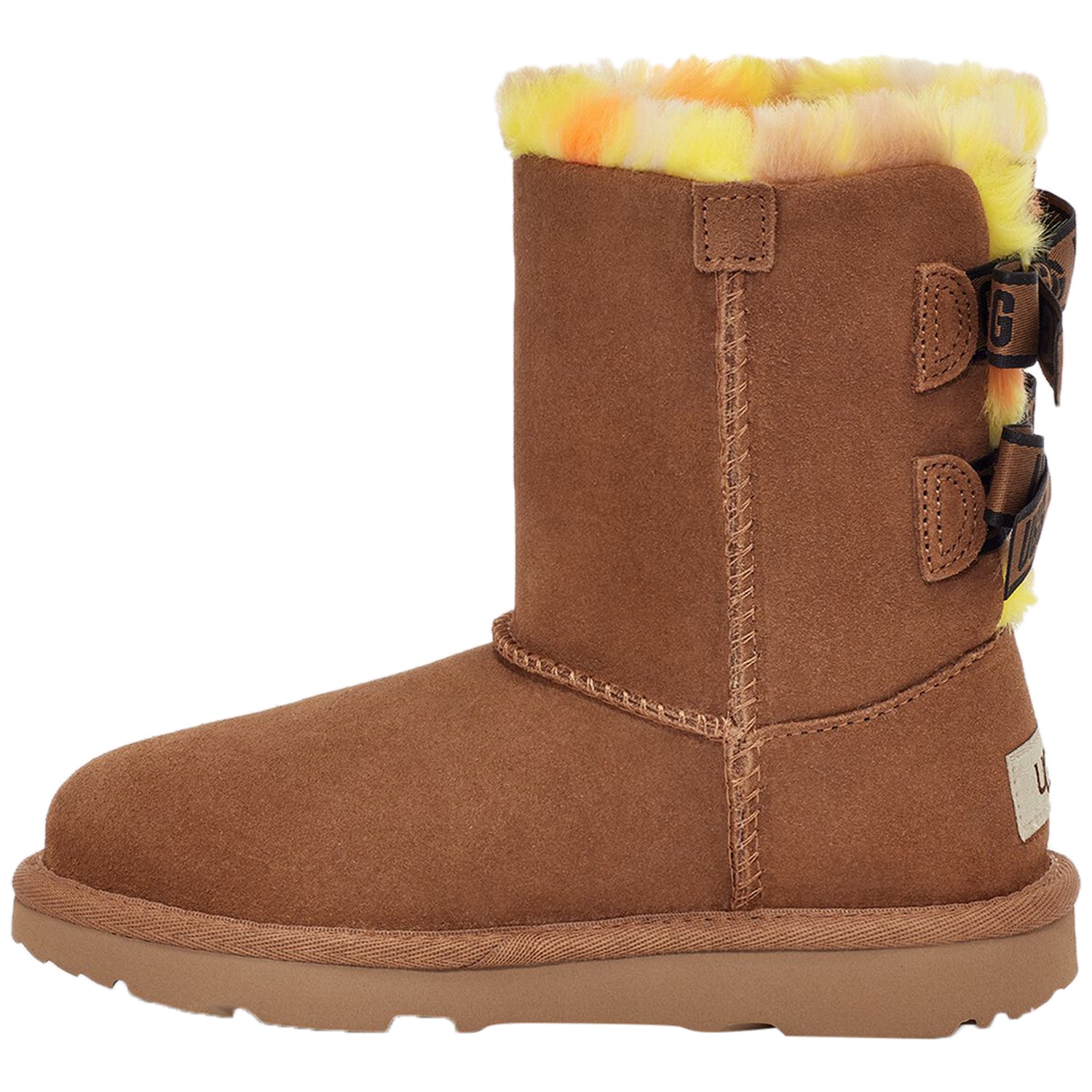 UGG Bailey Bow Plaid Punk Boot Chestnut (Kids)