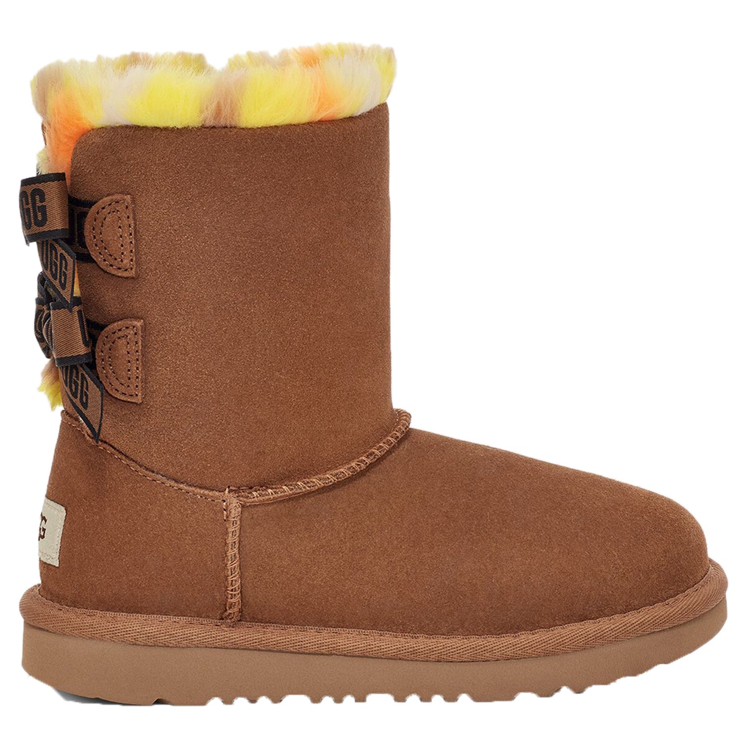 UGG Bailey Bow Plaid Punk Boot Chestnut (Kids)