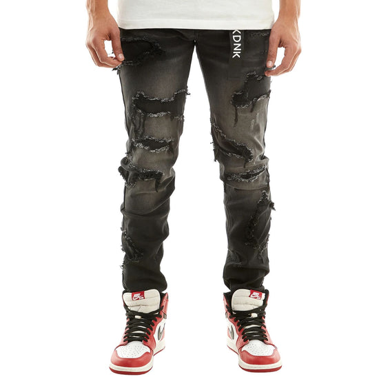 Kdnk Self-patched Jeans Mens Style : Knd4522