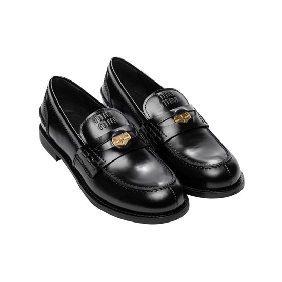 Miu Miu Brushed Leather Penny Loafers Womens Style : 5d773d_ulx