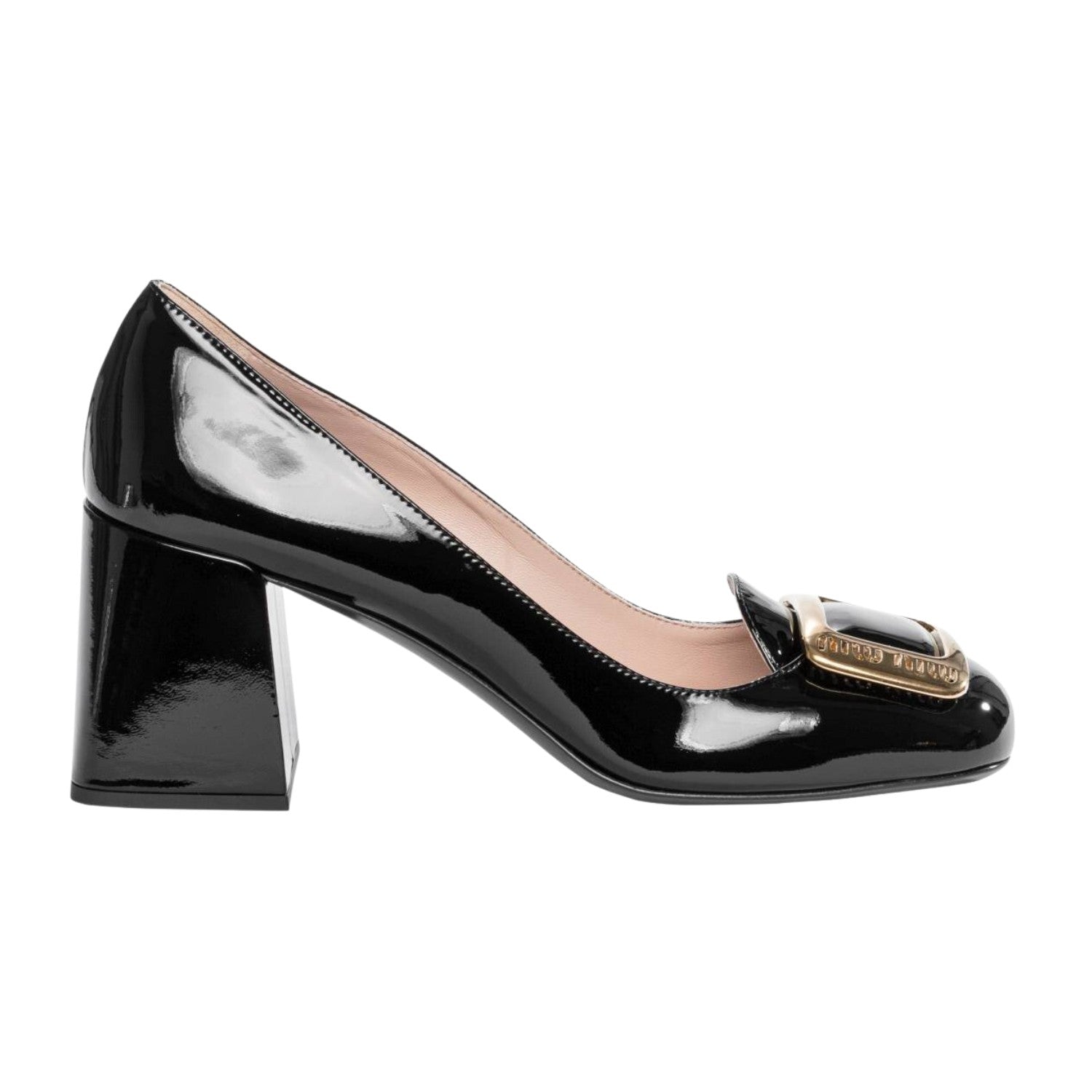 Miu Miu Patent Leather Pumps With Logo Buckle Womens Style : 5i803d_069