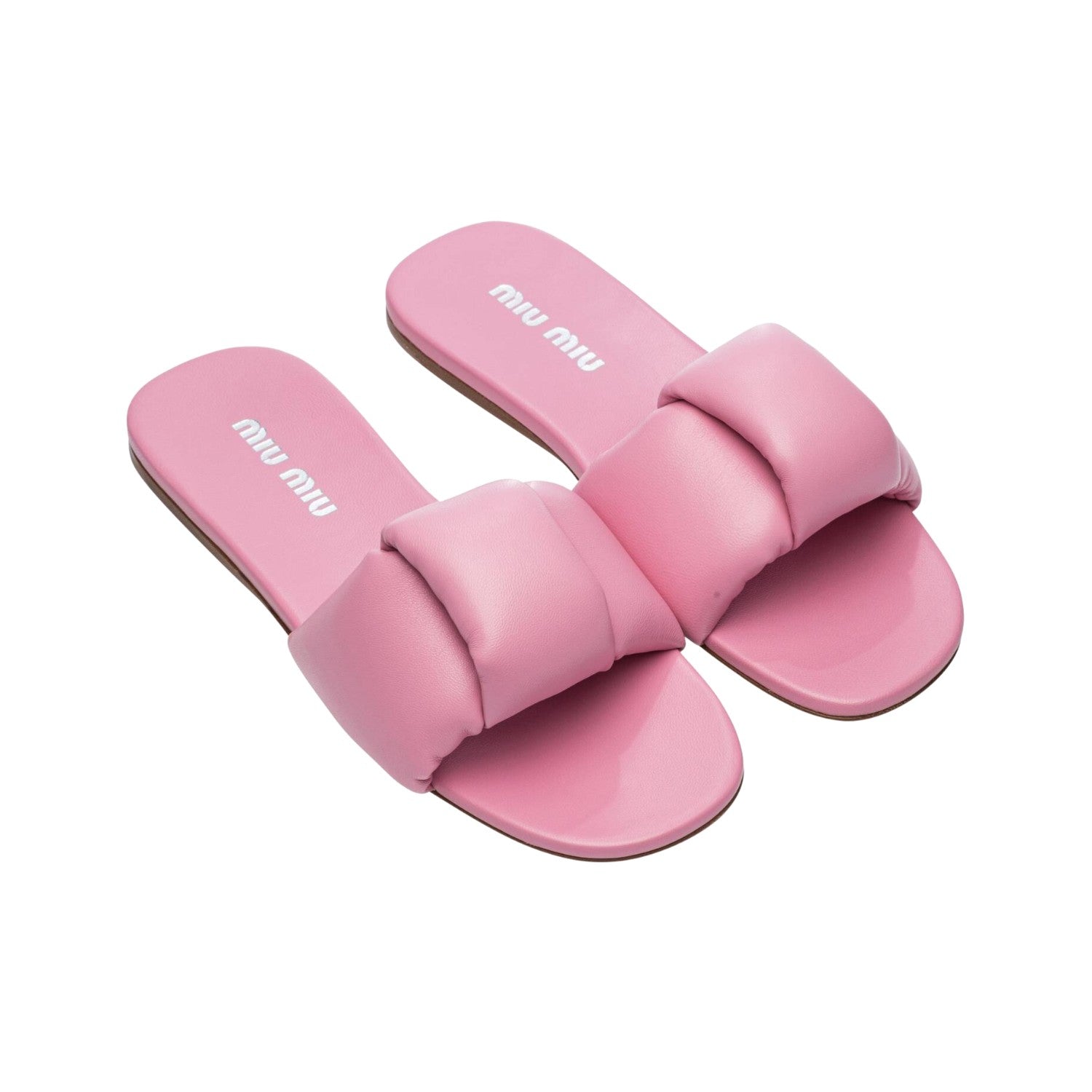 Miu Miu Leather Slides Womens Style : 5xx546_lyb