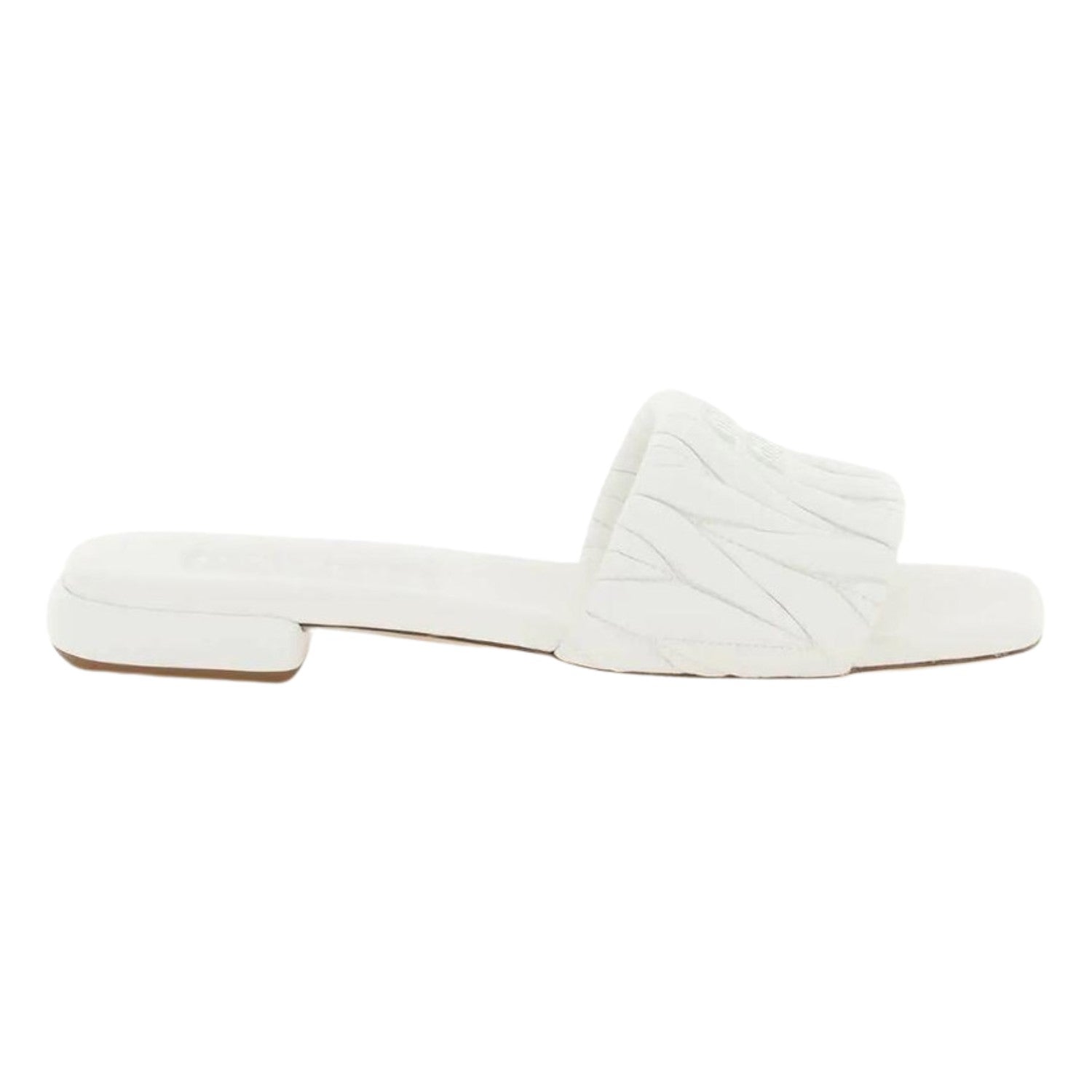 Miu Miu Matelassé Leather Logo Slides Womens Style : 5xx605_3lm5