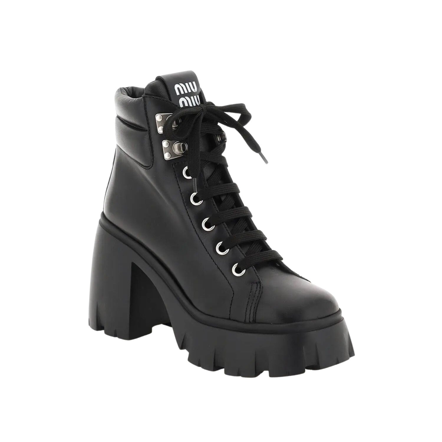 Miu Miu Oversized Sole Leather Ankle Boots Womens Style : 5t789d_3aqp