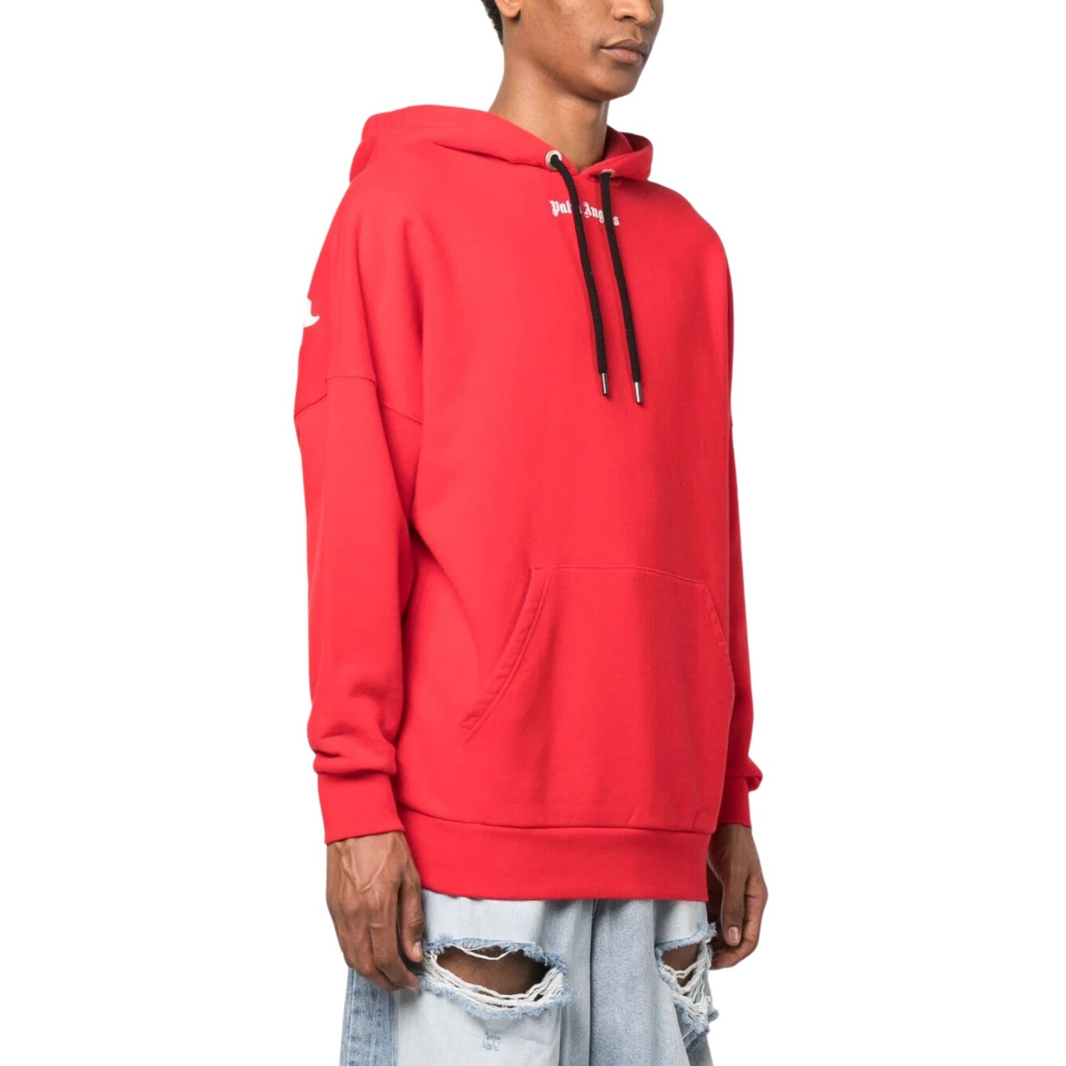 Palm Angels Oversized Logo Popover Sweatshirt Red/White