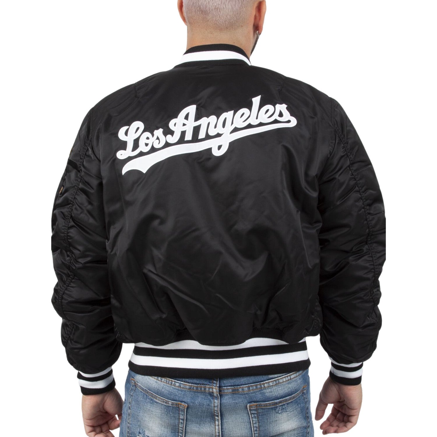 New Era Dodgers Reversible Alpha Bomber Jacket Mens Style : 13026032