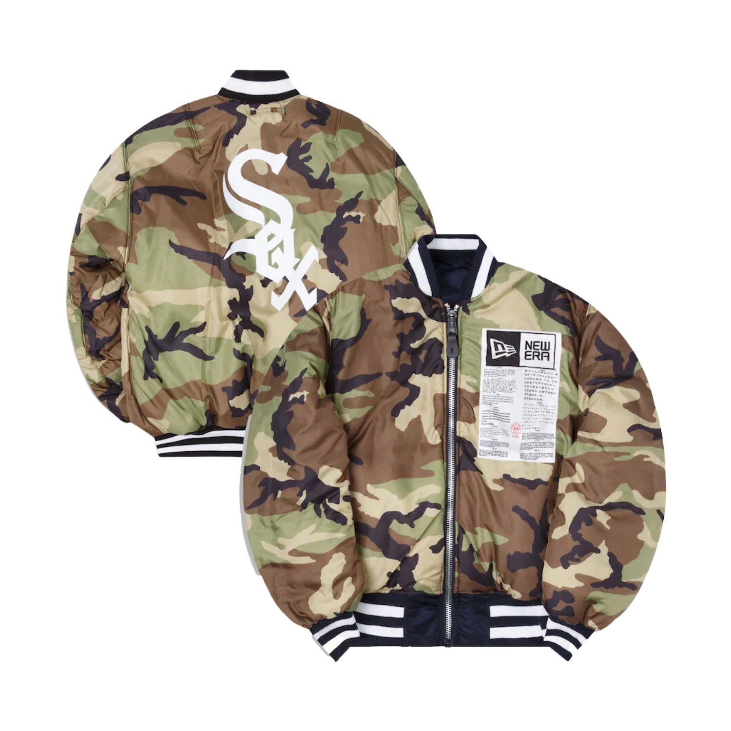 New Era White Sox Reversible Alpha Bomber Jacket Mens Style : 13026035