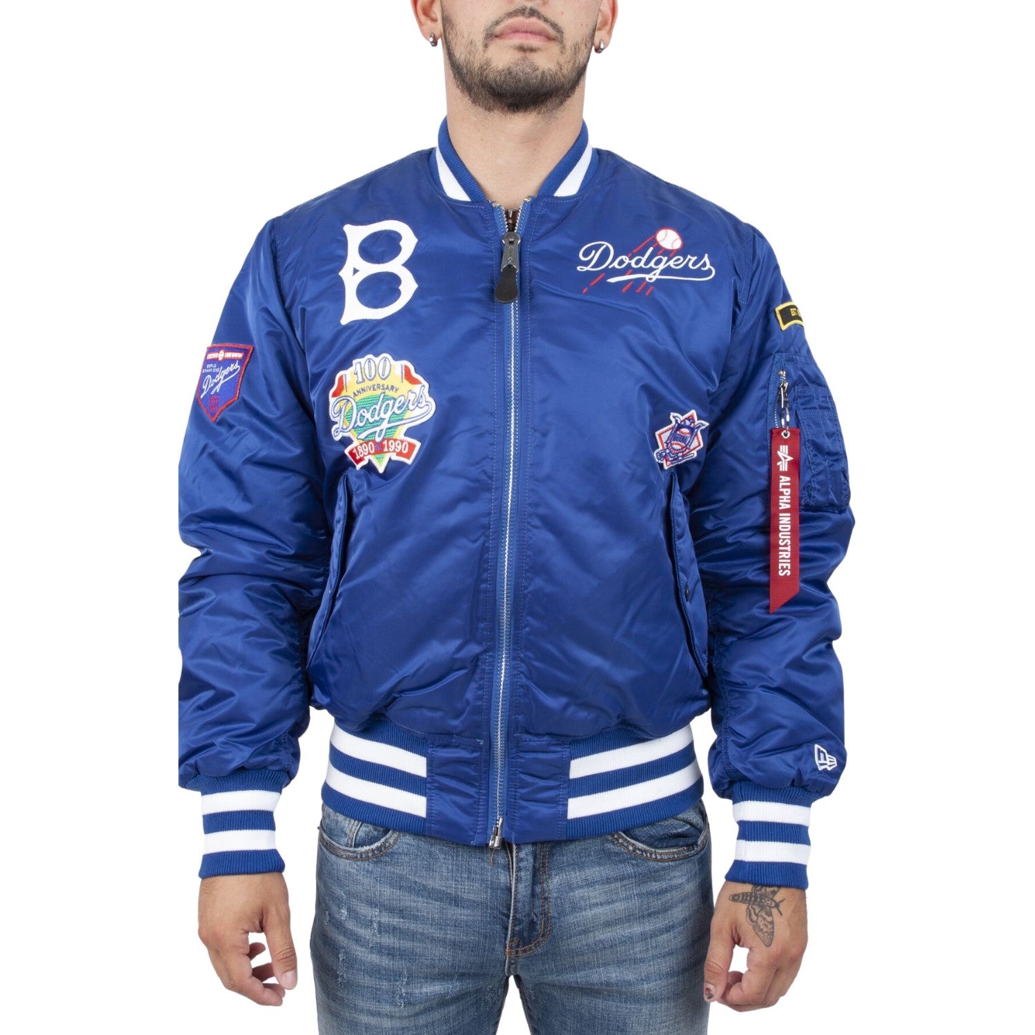 New Era Dodgers Reversible Alpha Bomber Jacket Mens Style : 13026002