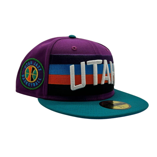 New Era 59fifty Utah Jazz Spkg Grape Aqua Fitted Hat Unisex Style : Hhh-70690860