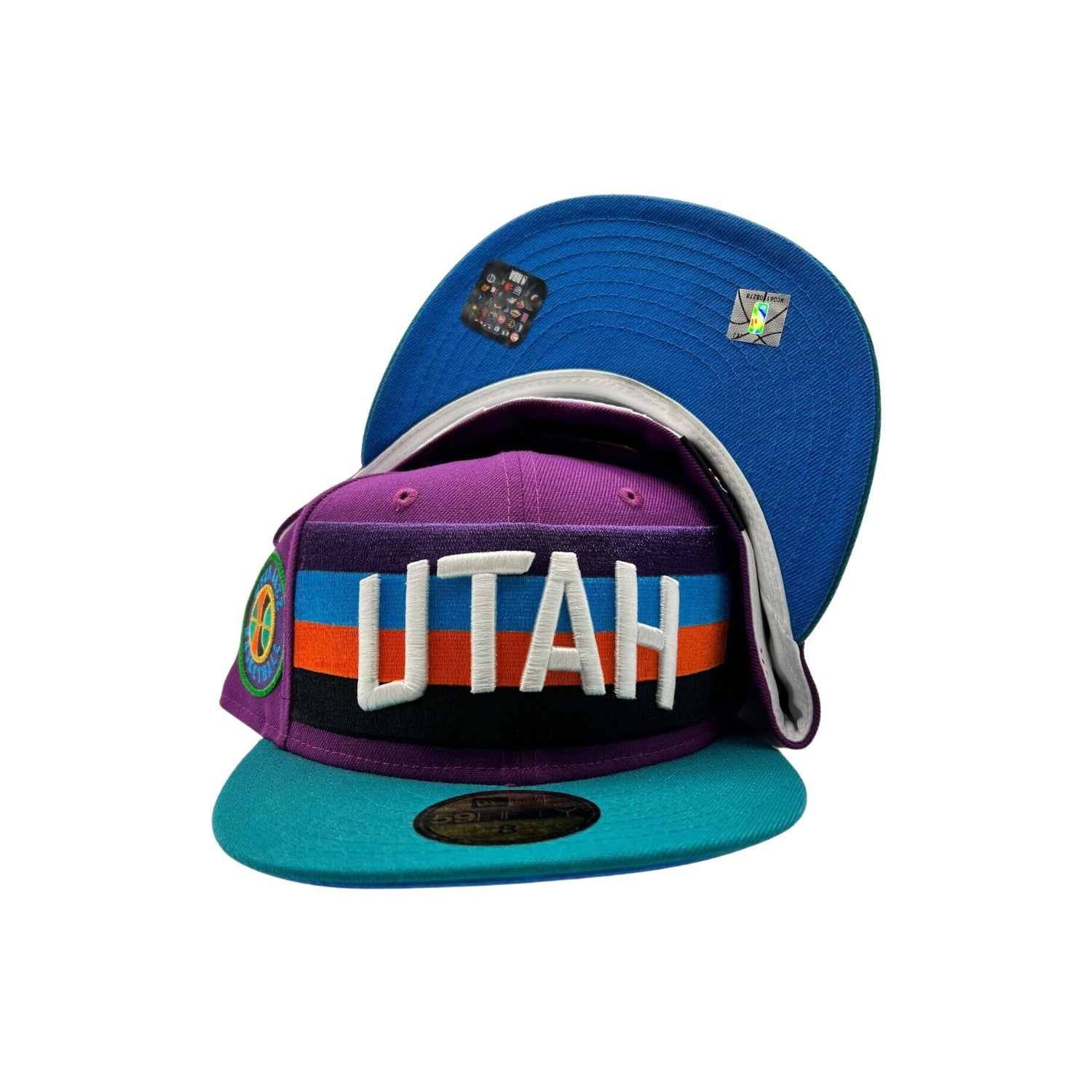 New Era 59fifty Utah Jazz Spkg Grape Aqua Fitted Hat Unisex Style : Hhh-70690860