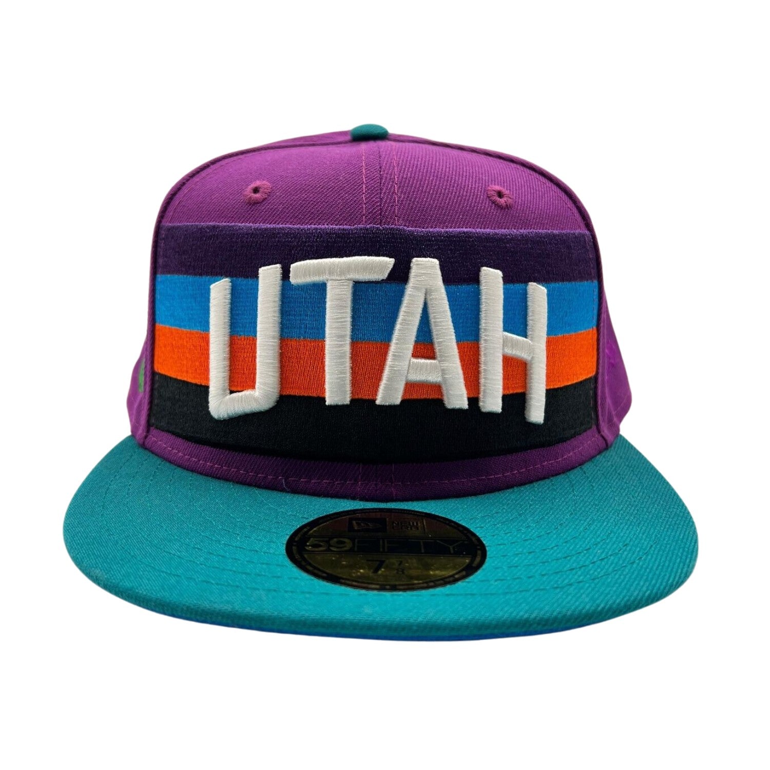 New Era 59fifty Utah Jazz Spkg Grape Aqua Fitted Hat Unisex Style : Hhh-70690860