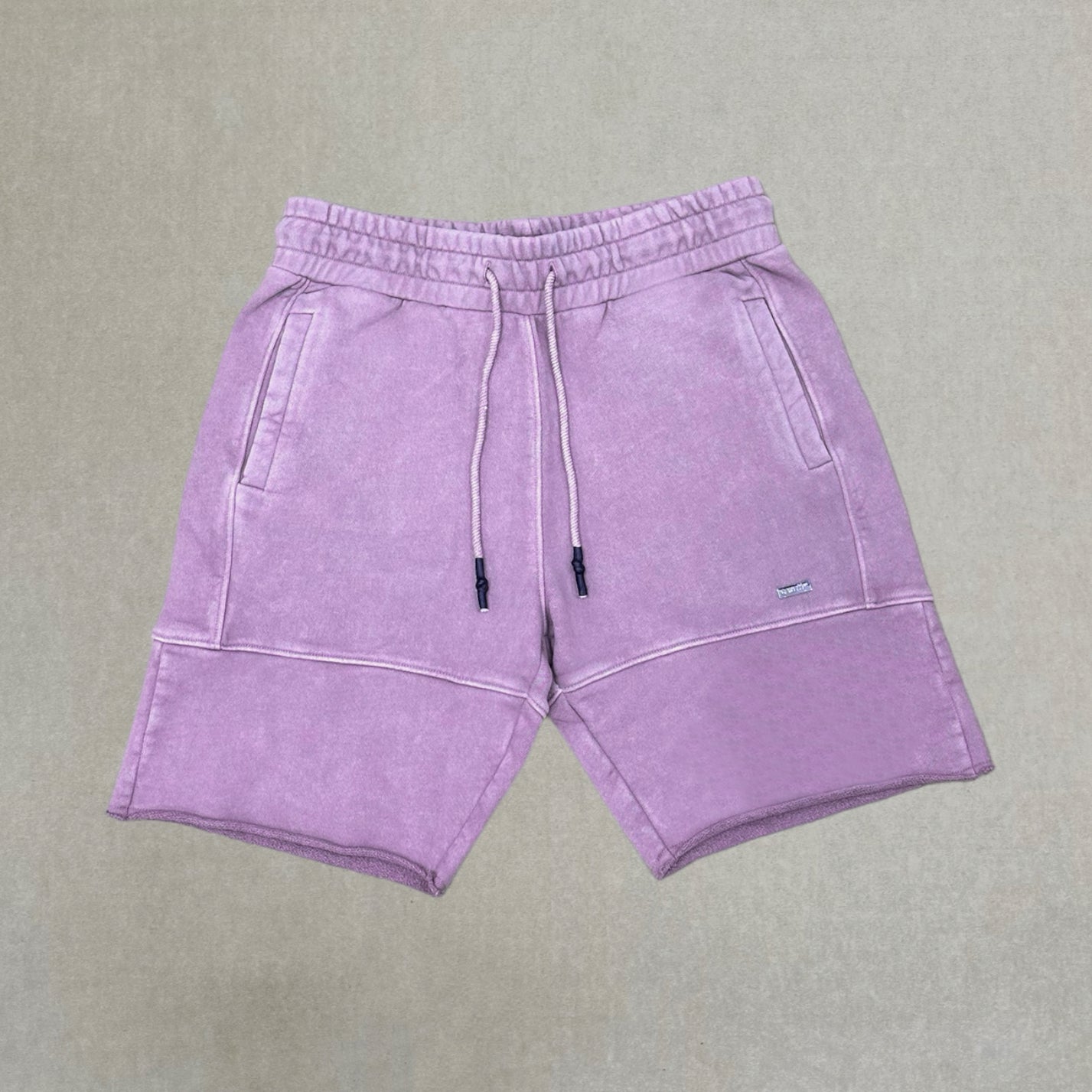 G WEST MENS STONE WASH SHORTS - PINK