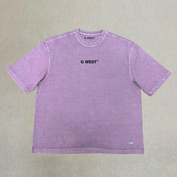 G WEST MENS STONE WASH  TEE - PINK