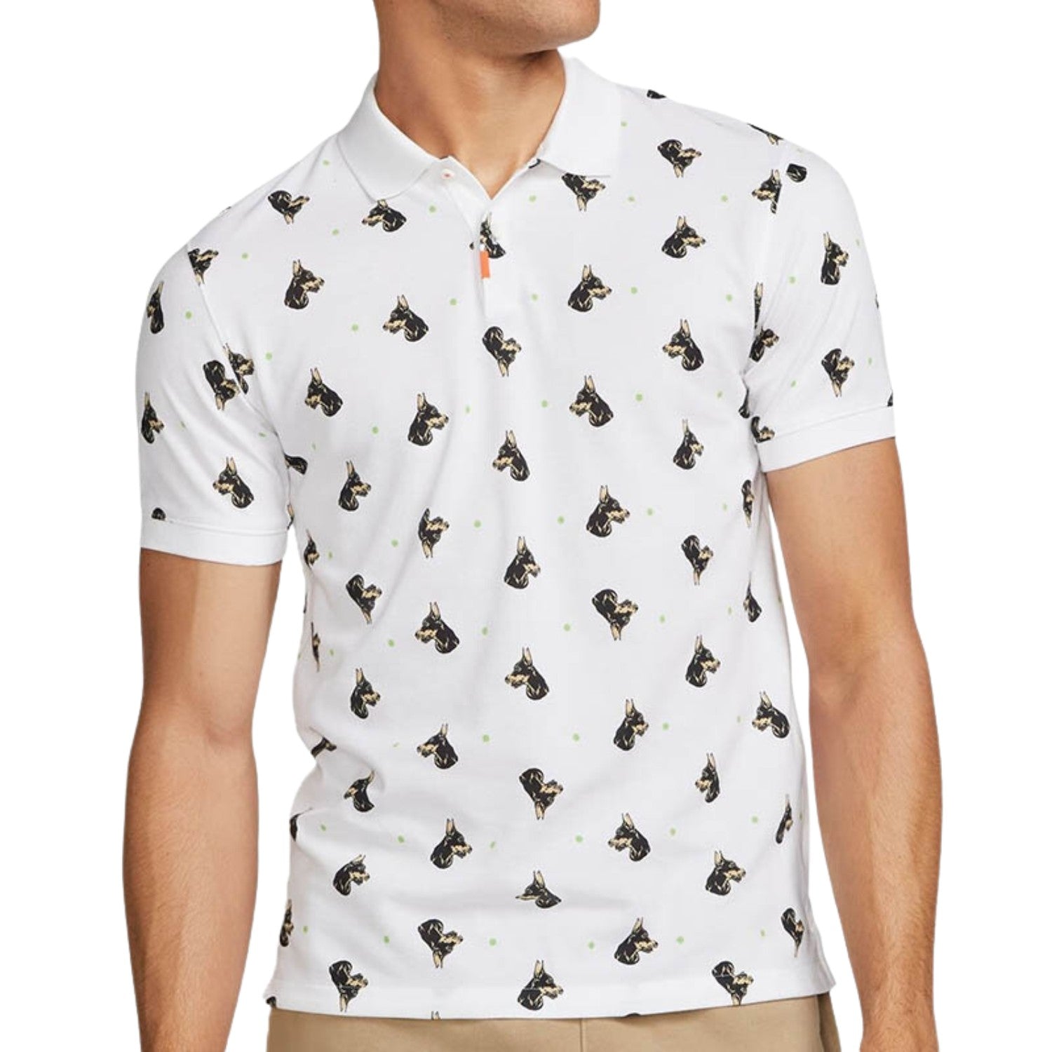 Nike Polo Shirt Dog Pattern All Over Print Slim Fit Dri Fit  Mens Style : Dq4577