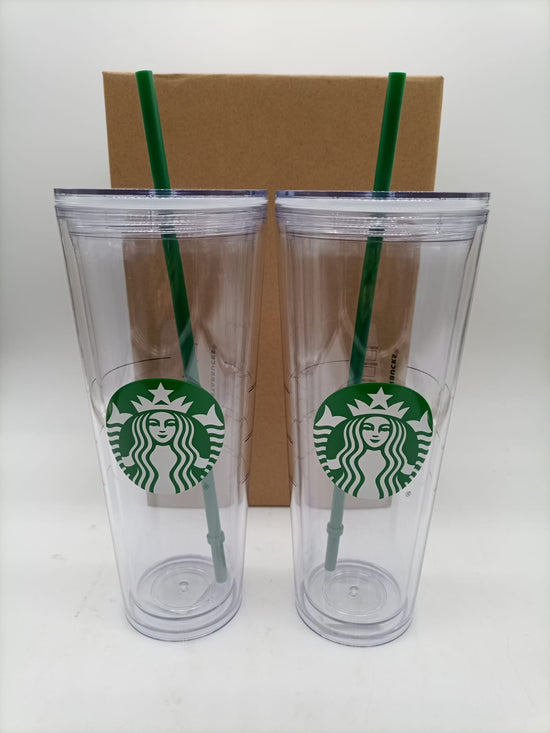 Starbucks 24 0z Plastic Cold Cup Serveware 2 Pack Unisex Style : 011107407