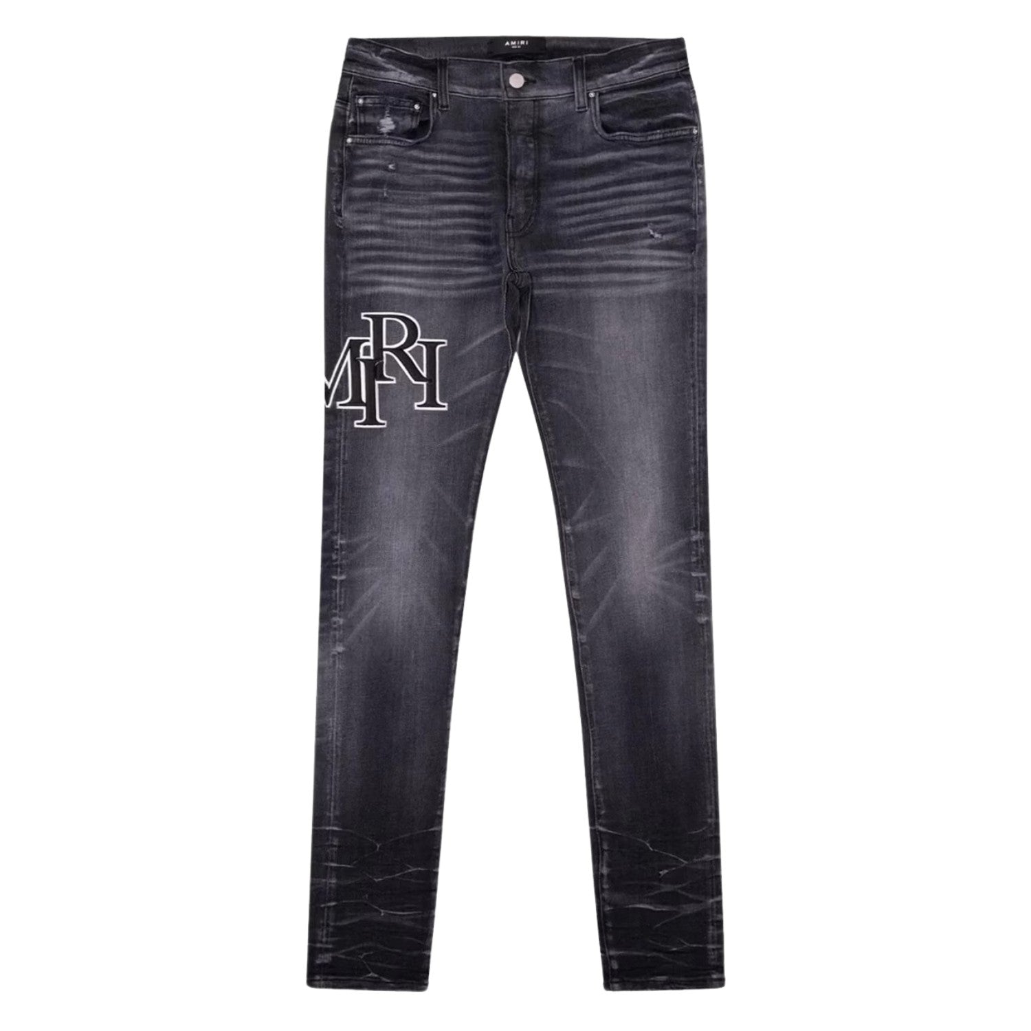 Amiri Straggered Logo Jeans Mens Style : Amdnsy1060