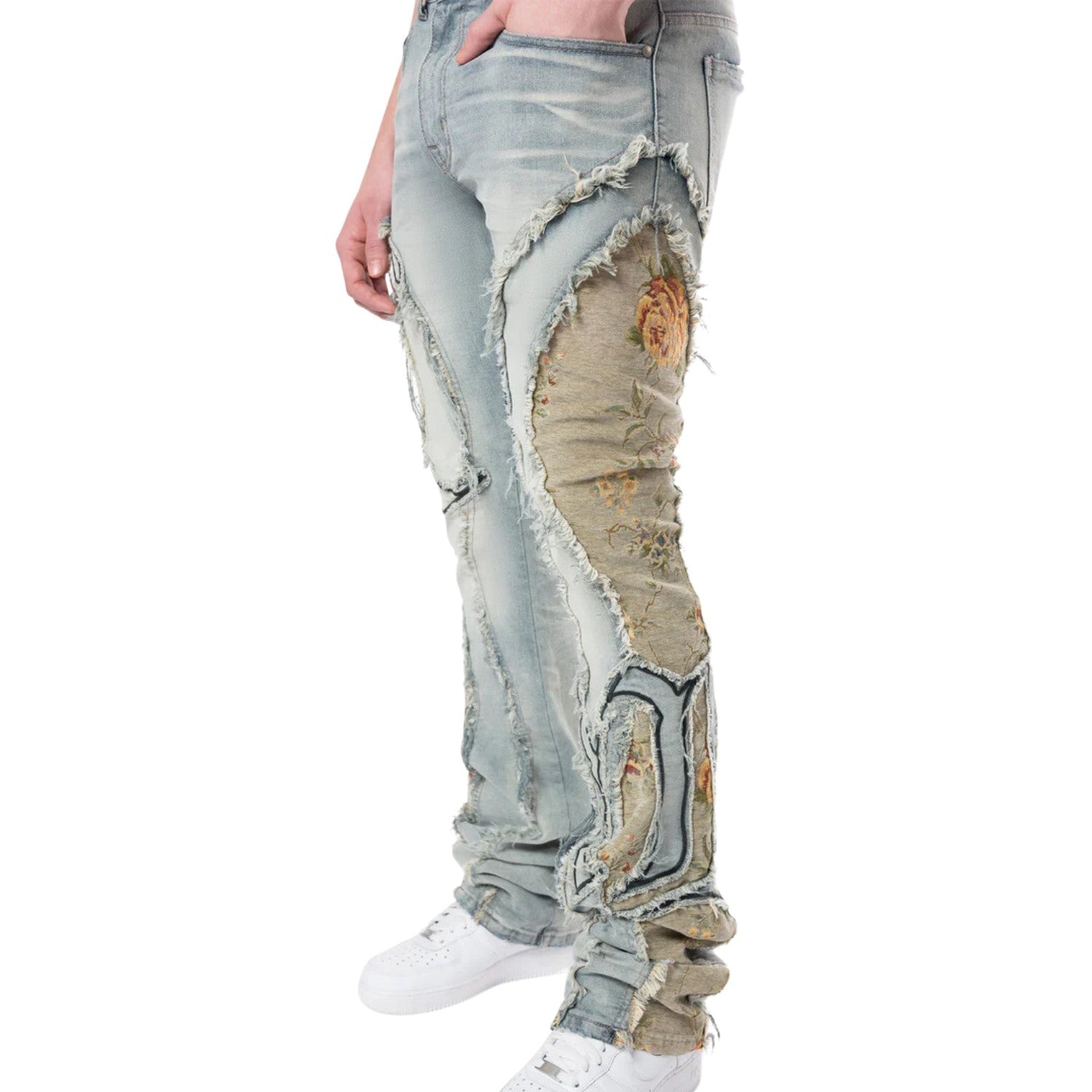 Smoke Rise Tapestry Panel Monogram Jeans Mens Style : Jp24513