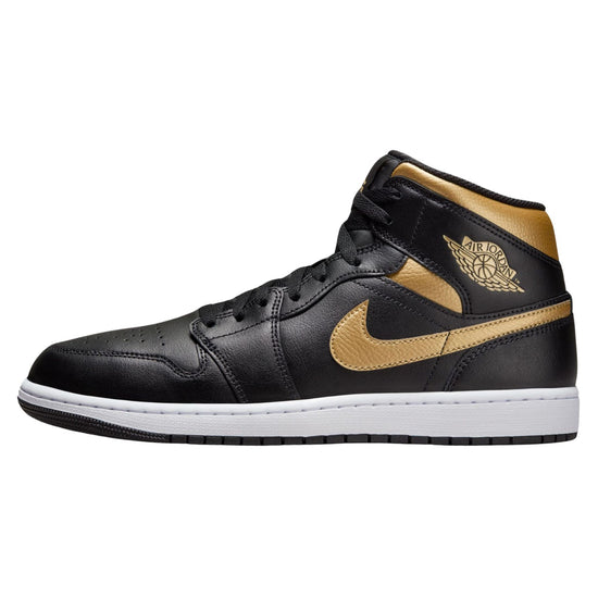 Jordan 1 Mid "Black Metallic Gold" Mens Style : Dq8426