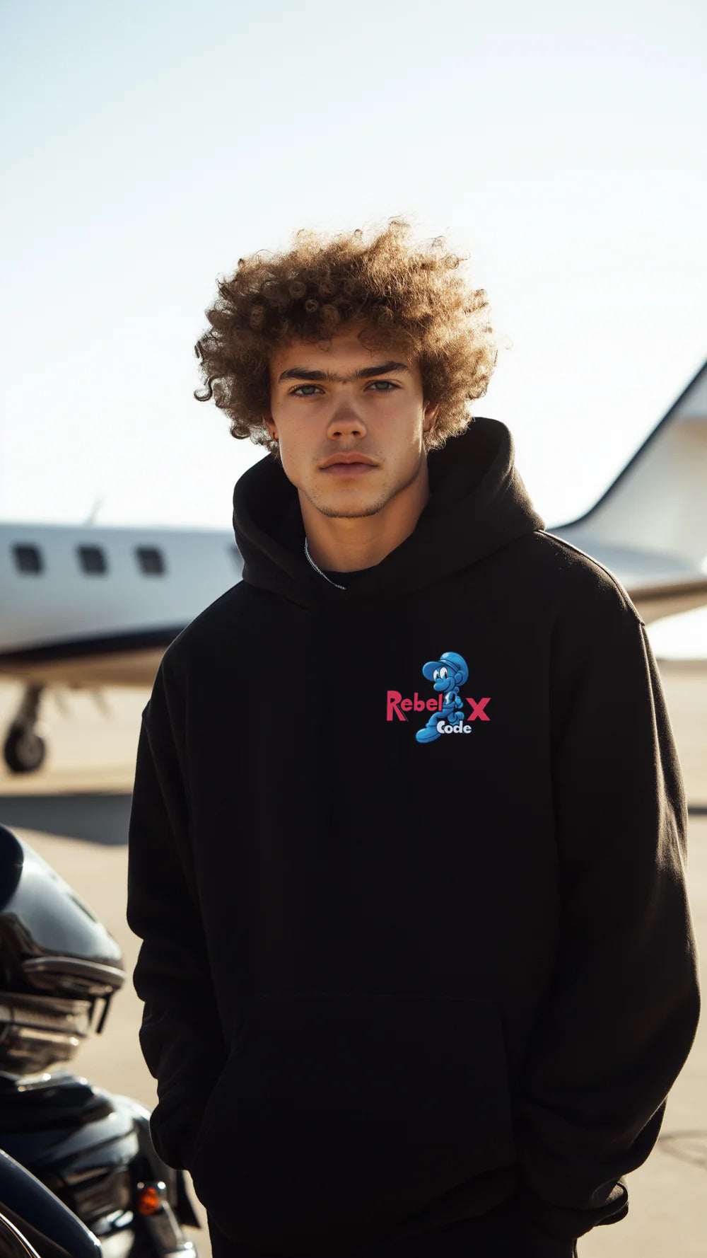 Rebel X Code Rebel Cartoon Vibe Hoodie Mens Style : RXCHDBG006