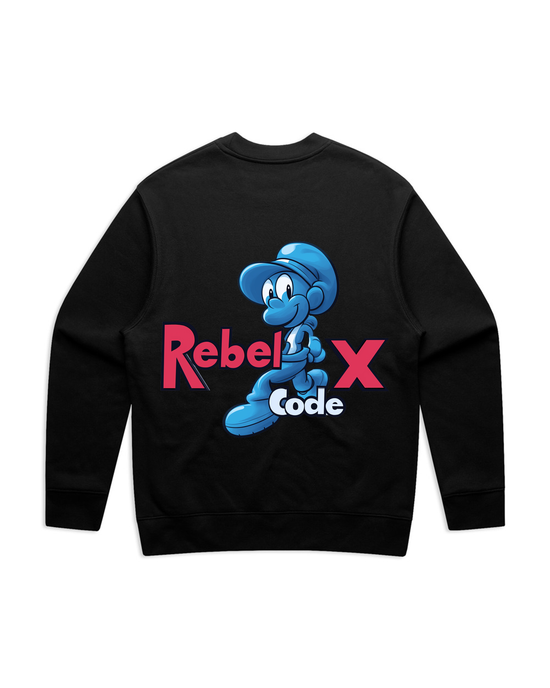 Rebel X Code Rebel Cartoon Vibe Crewneck Mens Style : Rxccrw006