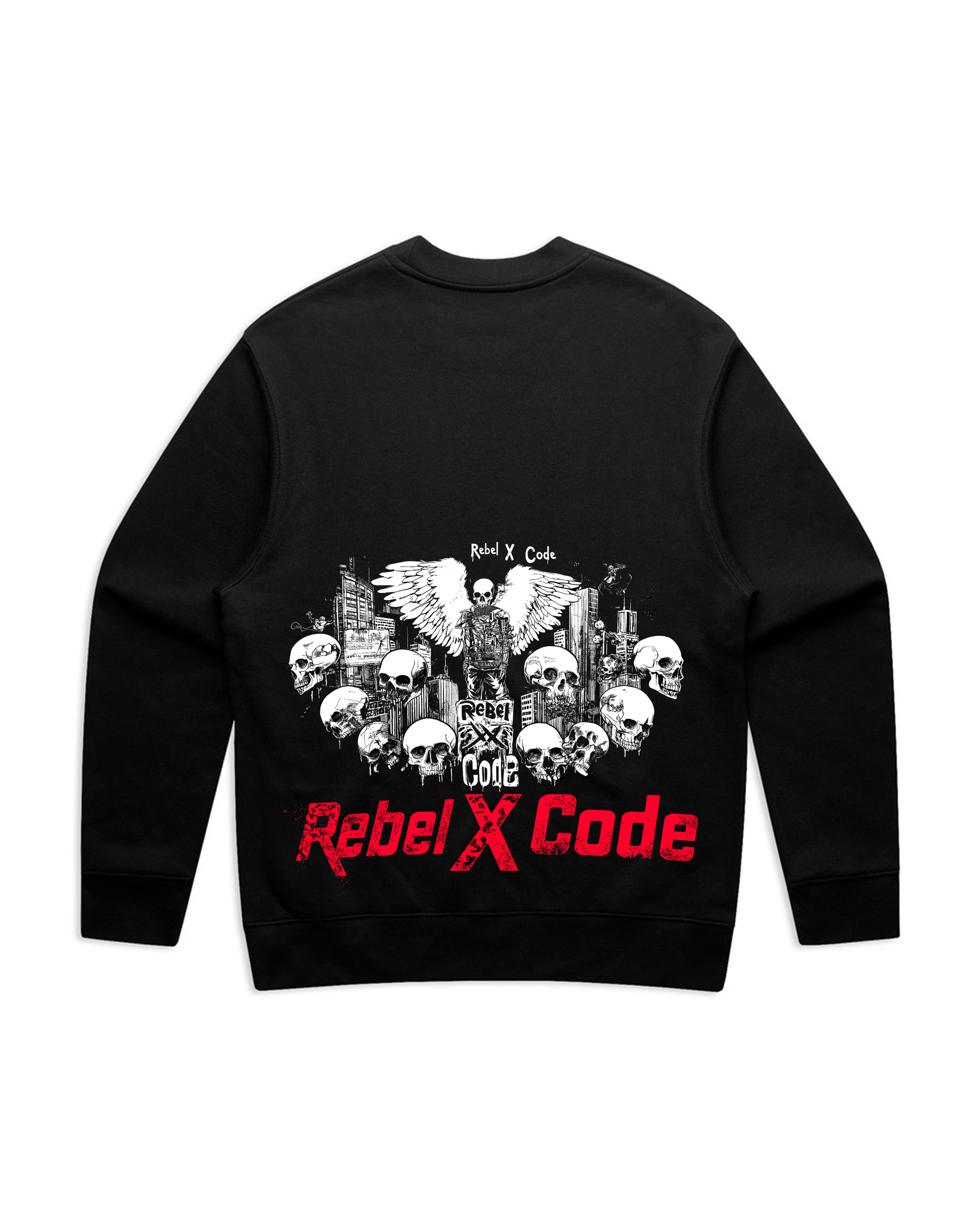 Rebel X Code Winged Skull Society Crewneck Mens Style : Rxccrw012