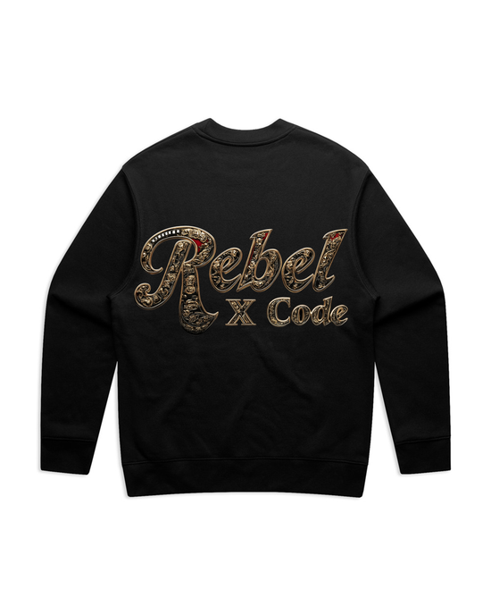 Rebel X Code Golden Filigree Crewneck Mens Style : Rxccrw020