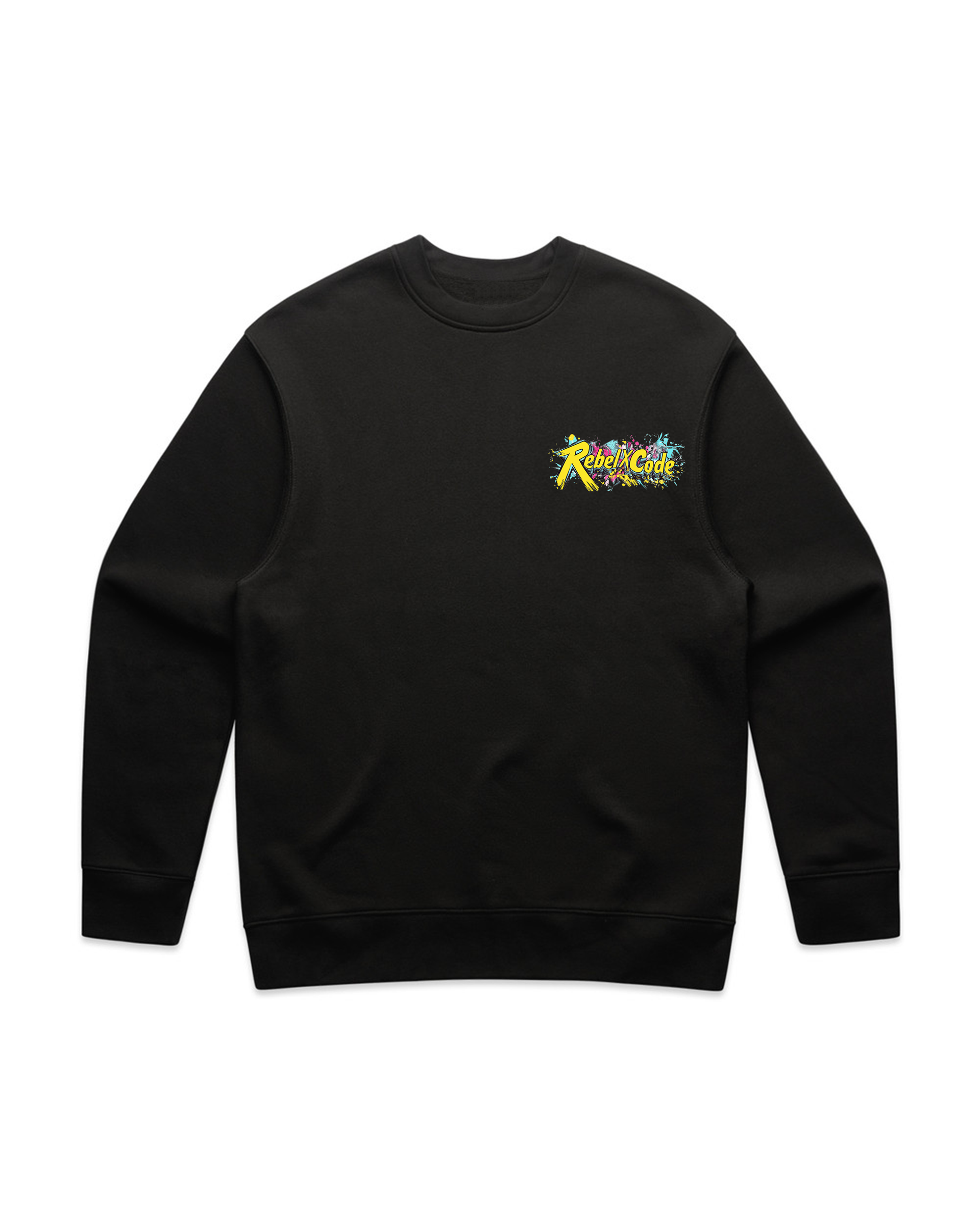 Rebel X Code Neon Splash Rebellion Crewneck Mens Style : Rxccrw021