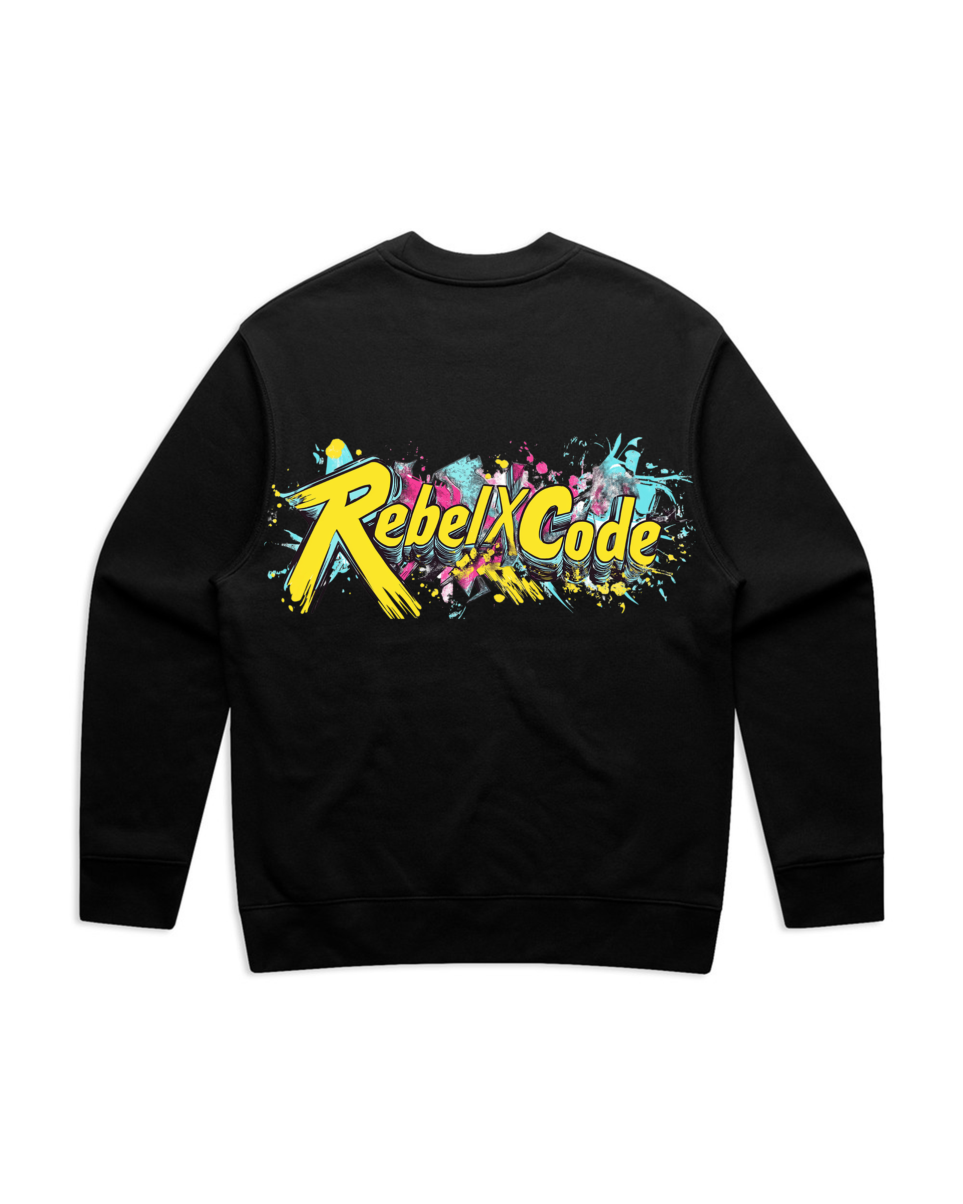 Rebel X Code Neon Splash Rebellion Crewneck Mens Style : Rxccrw021