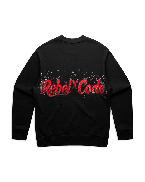 Rebel X Code Shattered Red Crewneck Mens Style : Rxccrw023