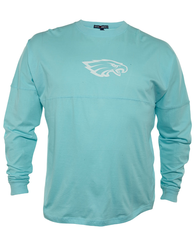 Basix Of America Rocky Point Eagles Long Sleeves Jumbo Crewneck T-Shirt Womens Style : MN-5660