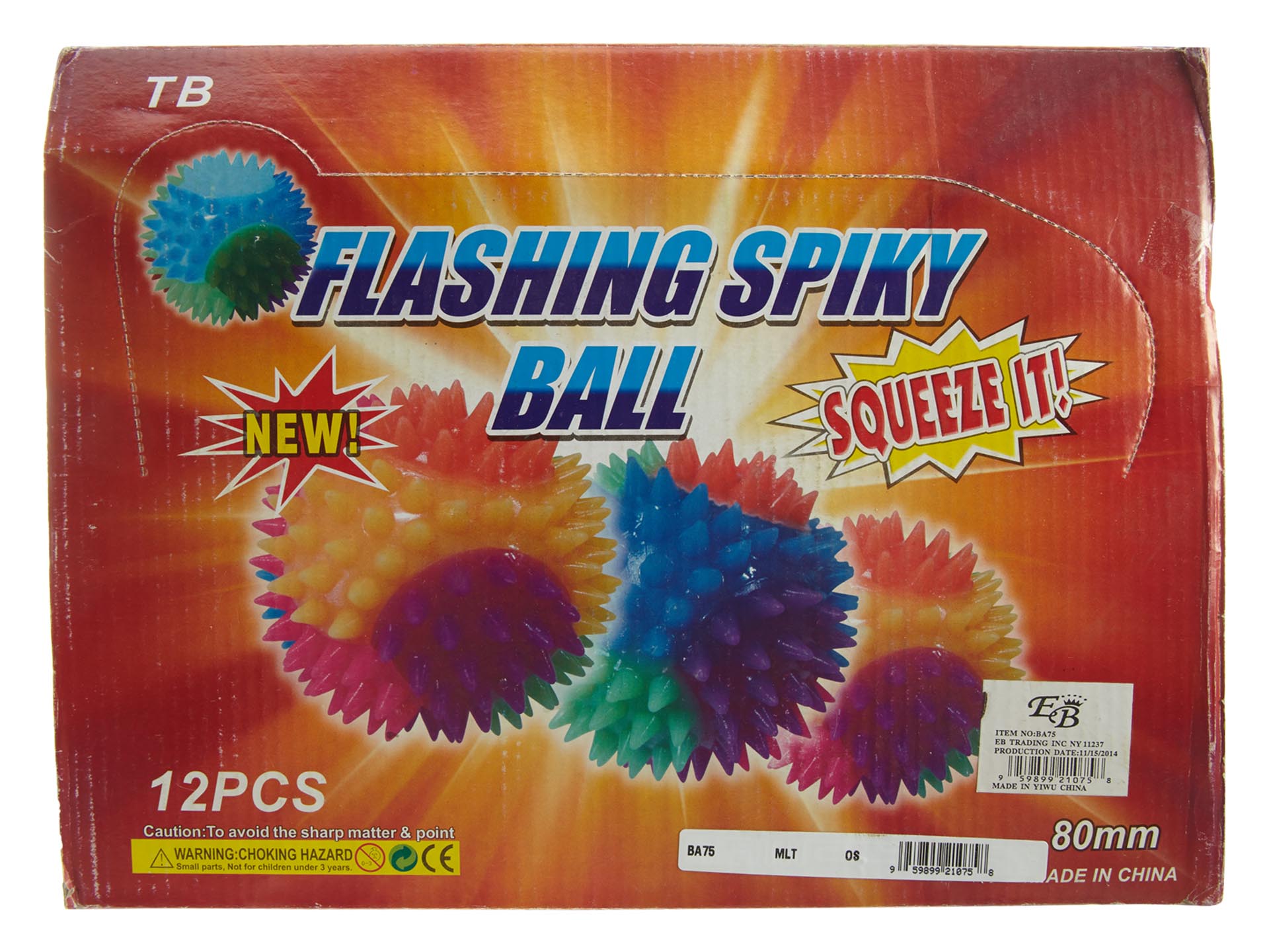 Everbright Flashing Spiky Ball 12pcs Pack Not Applicable Style : Ba75